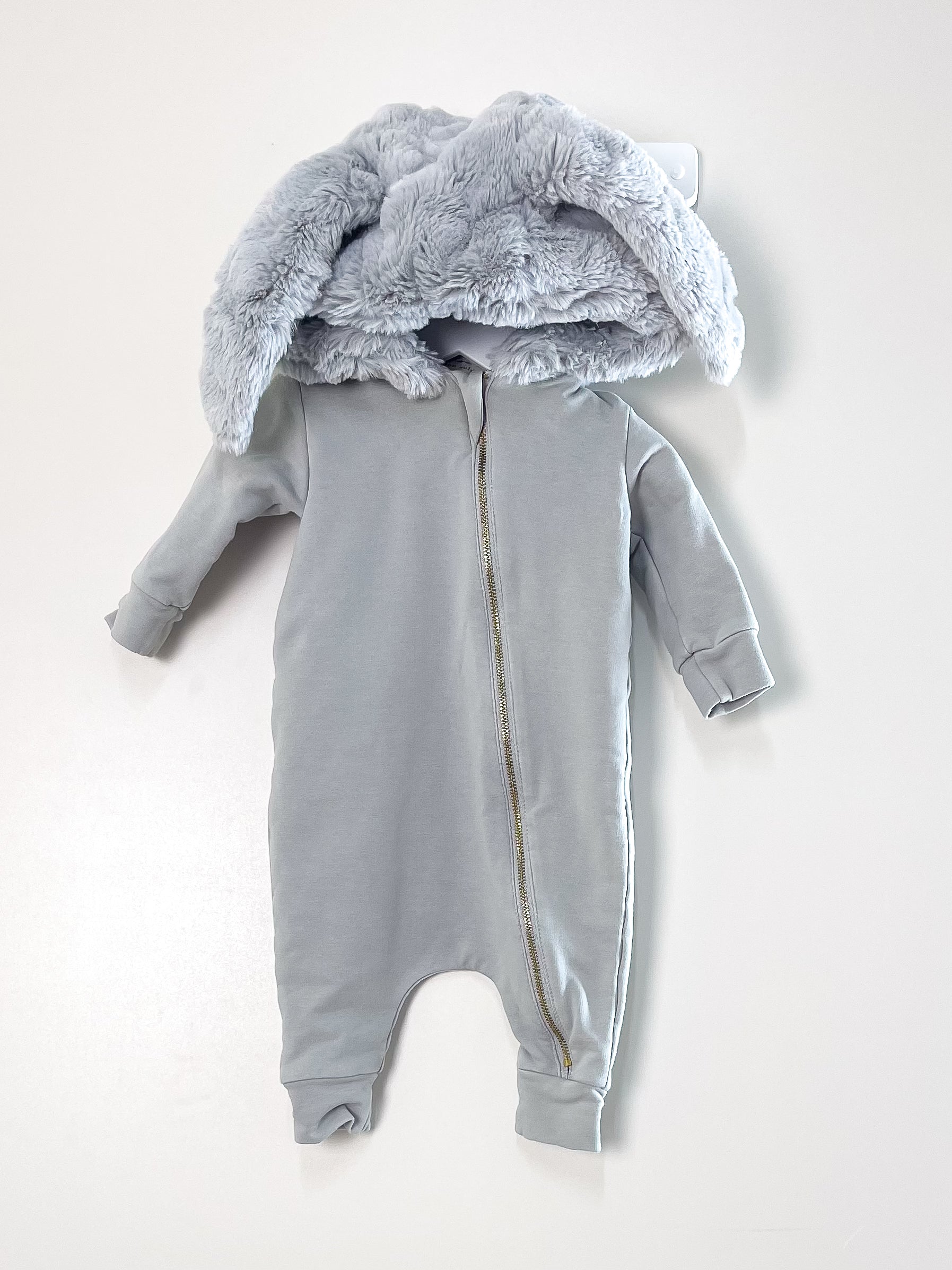 Carbon Soldier bunny hooded romper (3-6m)