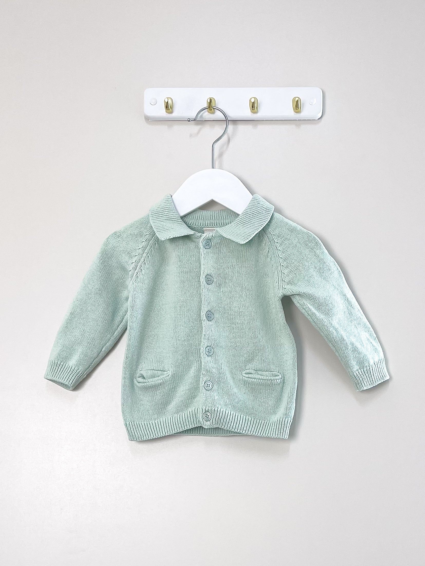 Little Bundle mint knit cardigan (6-12m)