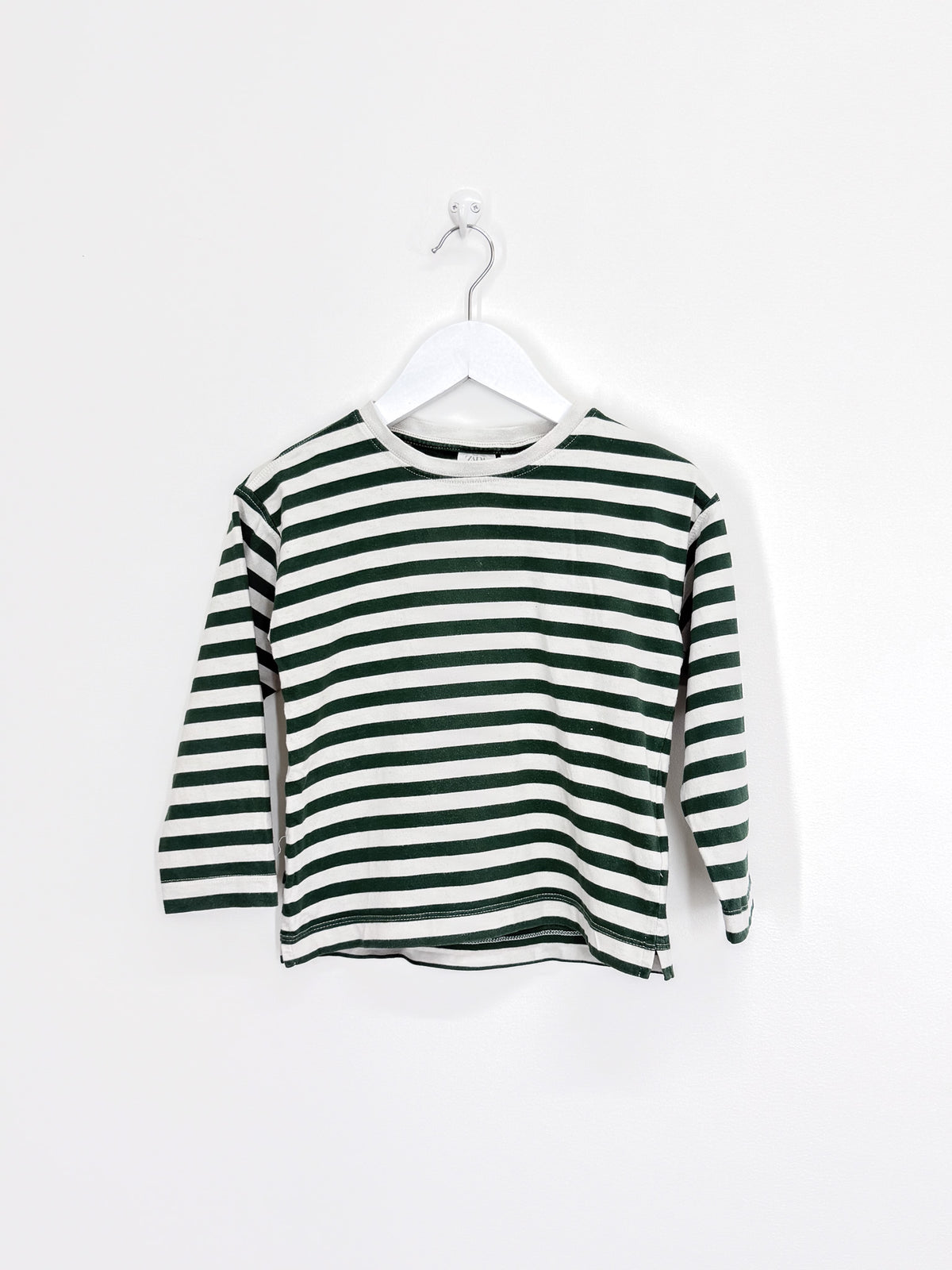 Zara long sleeve tee - green stripe (5y)