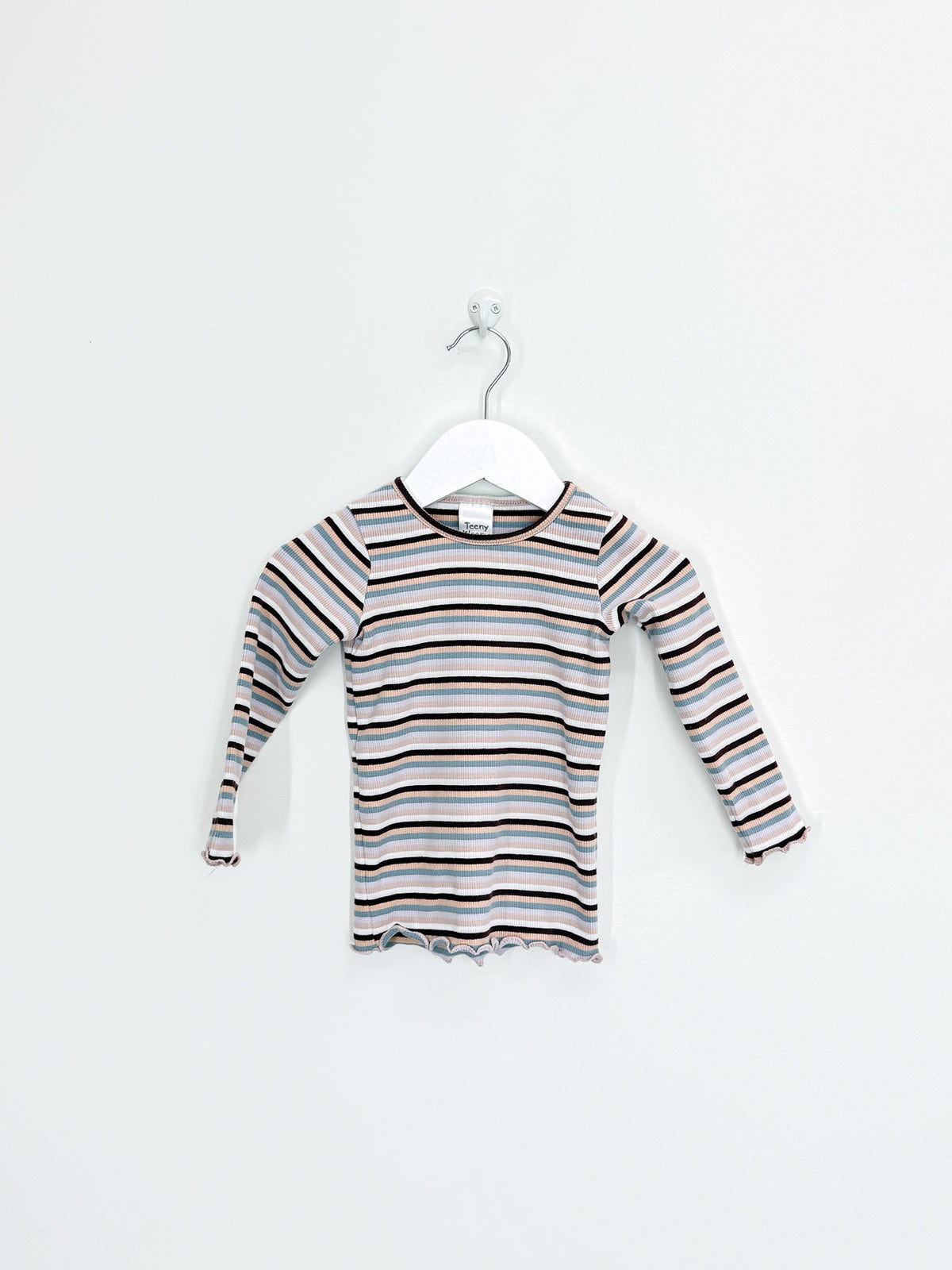 Teeny Weeny long sleece striped rib tee (18-24m)