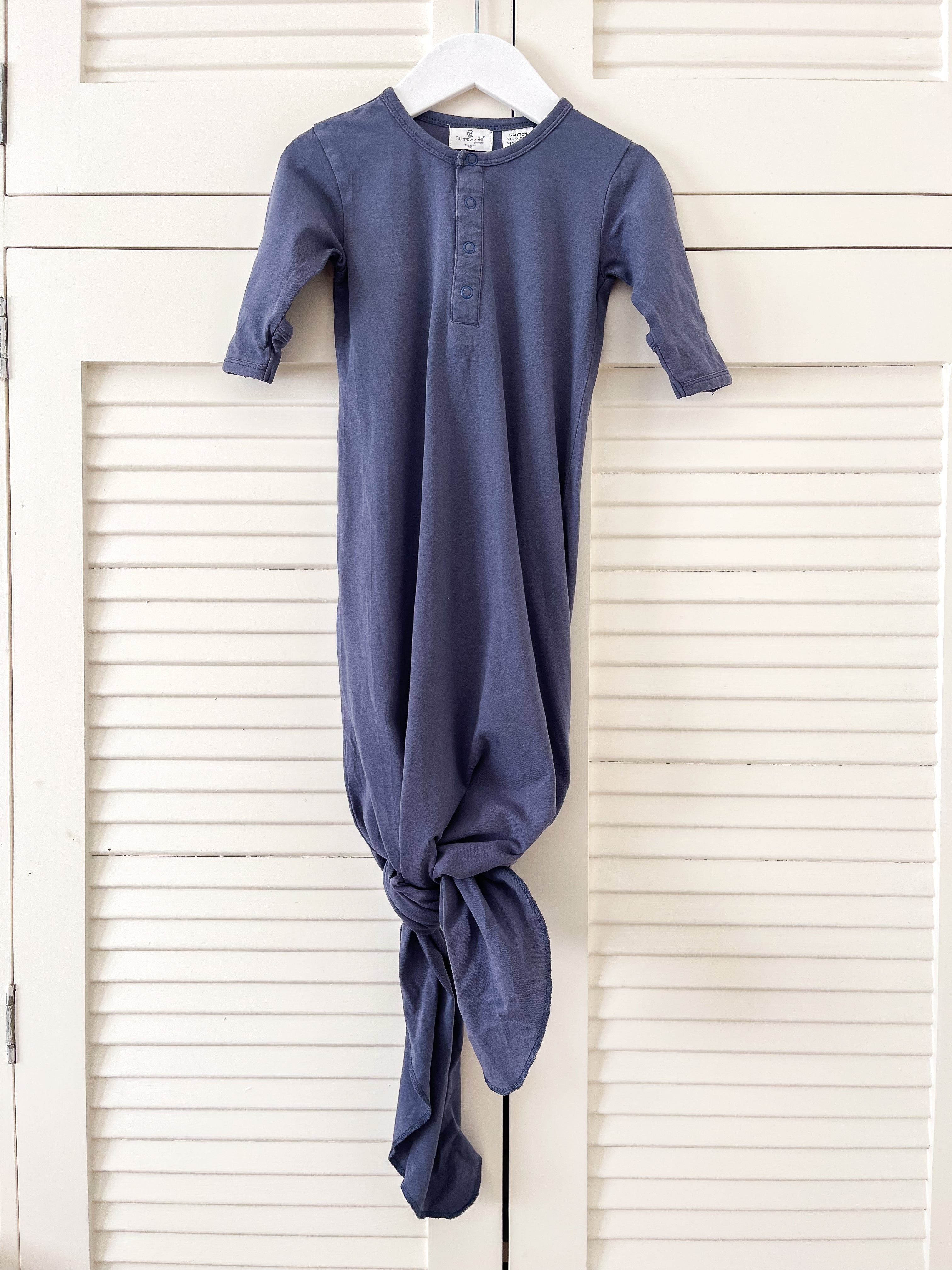 Burrow & Be organic knot gown (3-6m)