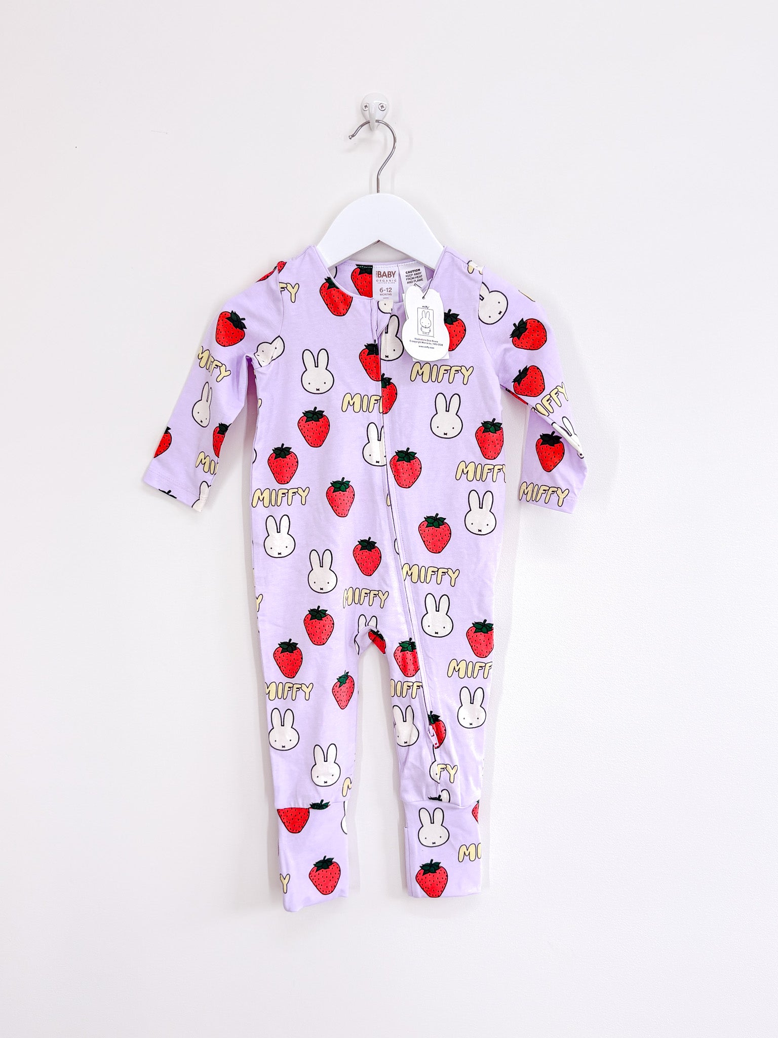 BNWT Cotton On Kids x Miffy zipsuit (6-12m)