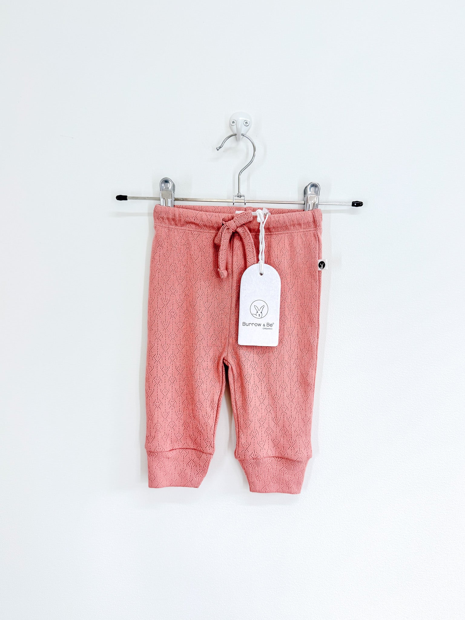 BNWT Burrow & Be organic pointelle pnats - dusk (0-3m)