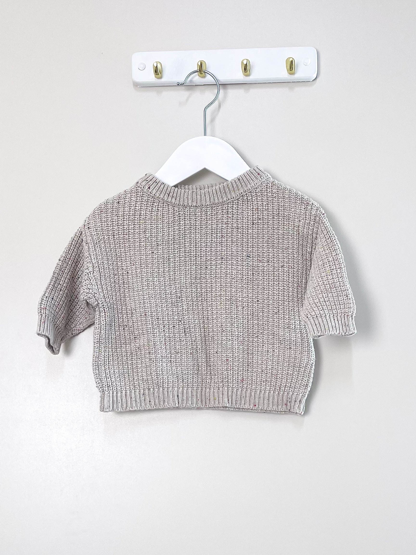 Cotton On Kids rainbow fleck knit pullover (3-6m)