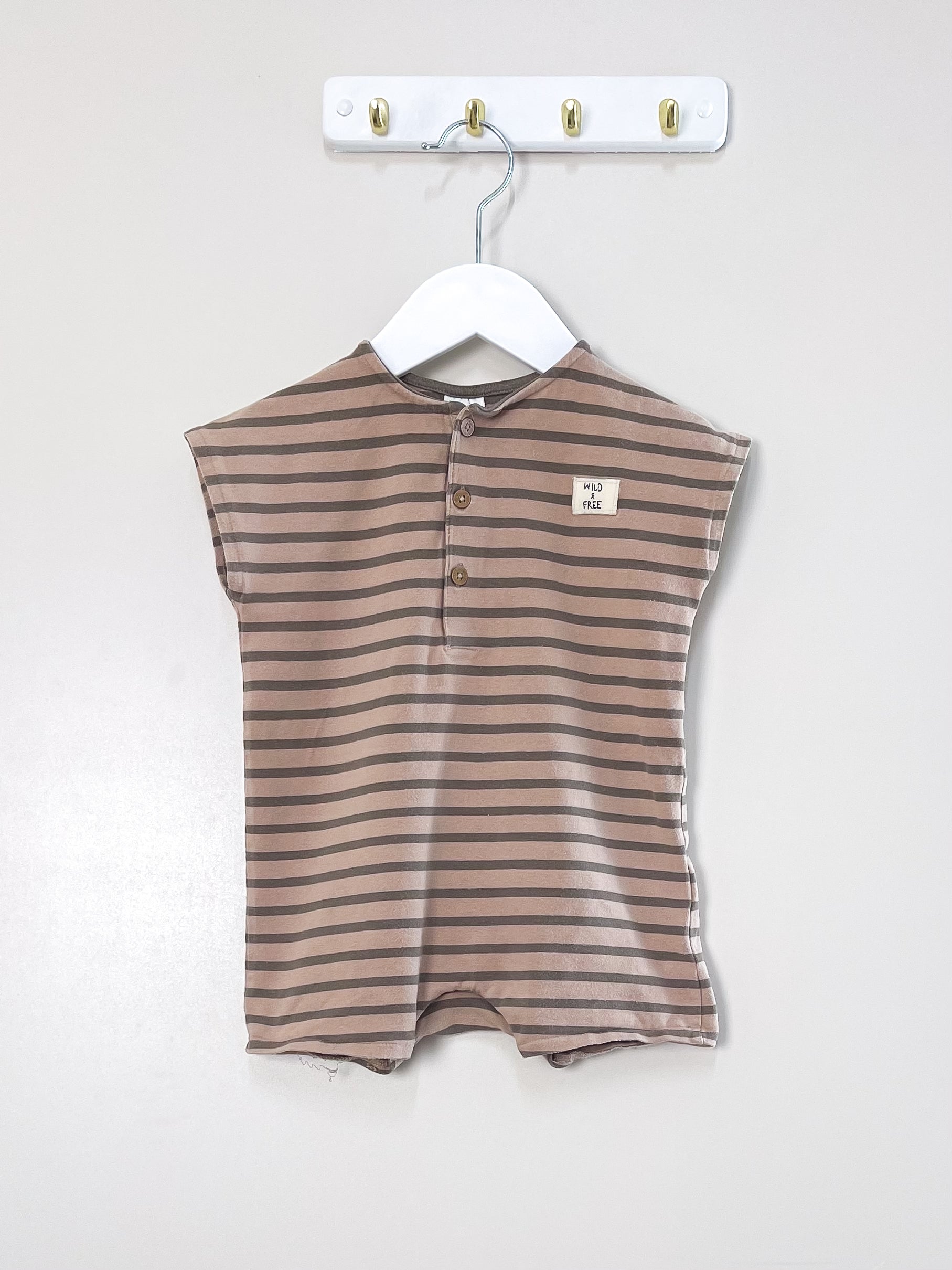 Next striped shortie romper (6-9m)