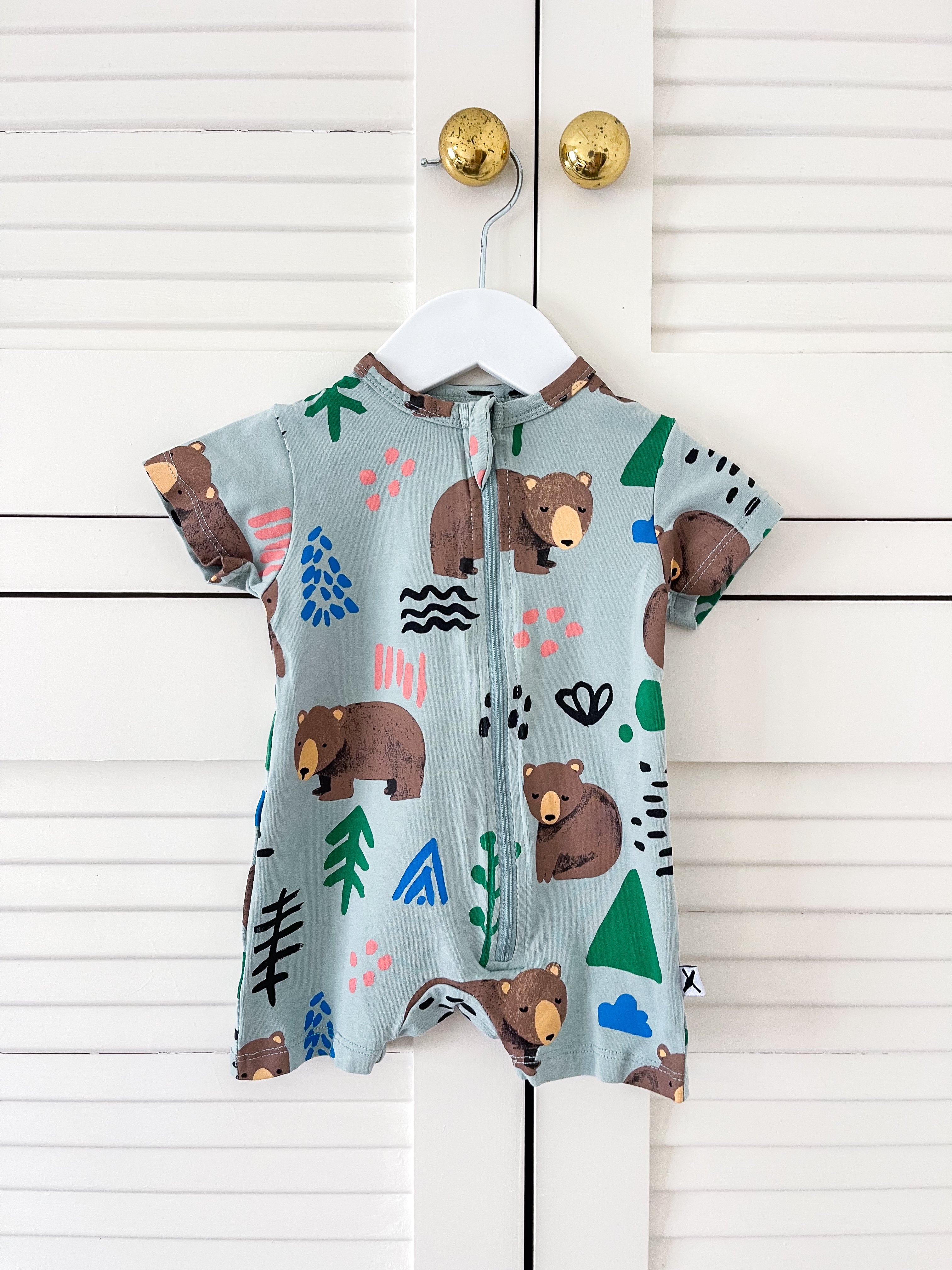 Minti shortie zip romper (0-3m)
