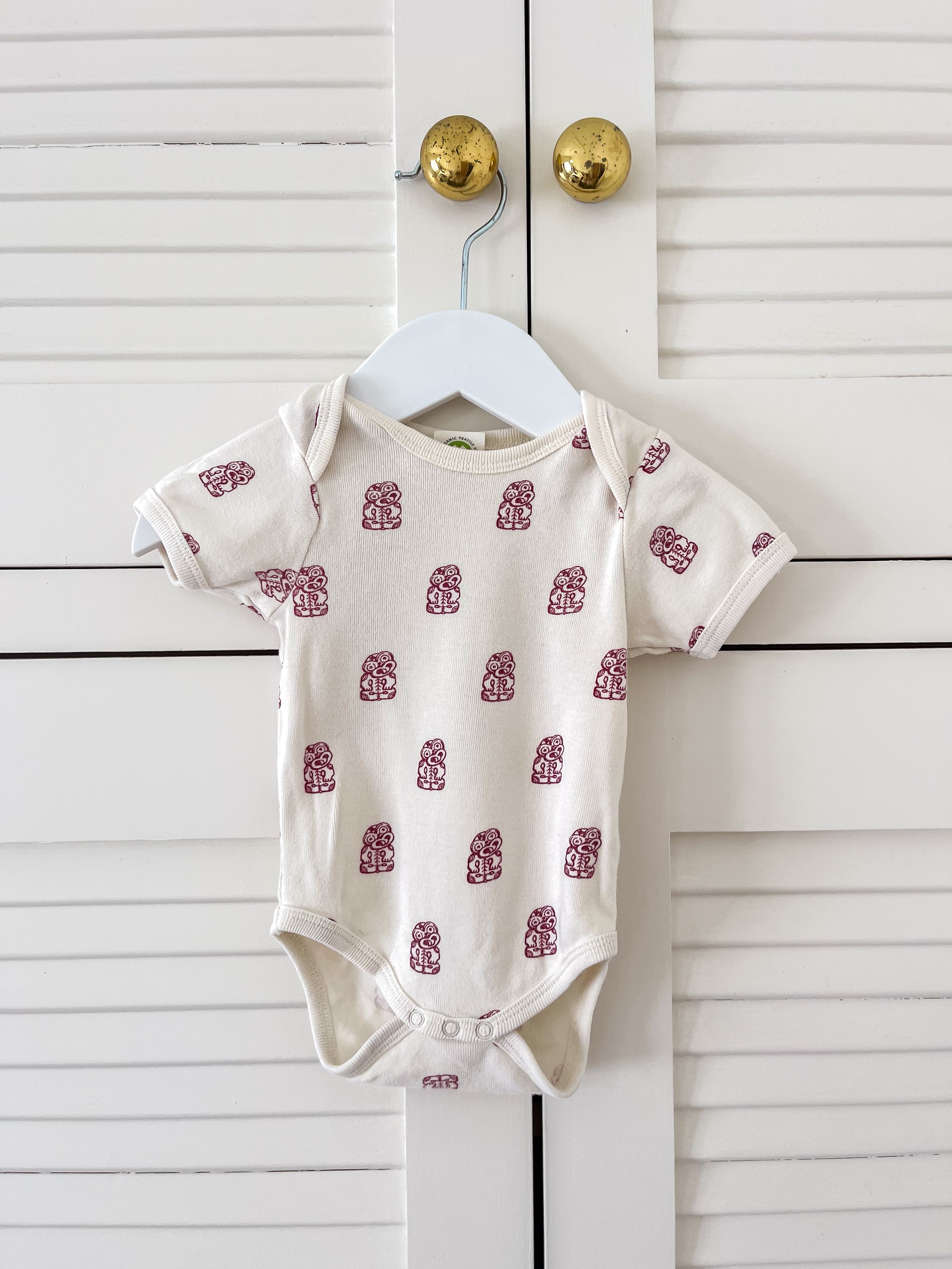 Nature Baby organic short sleeve bodysuit - tiki (6-12m)