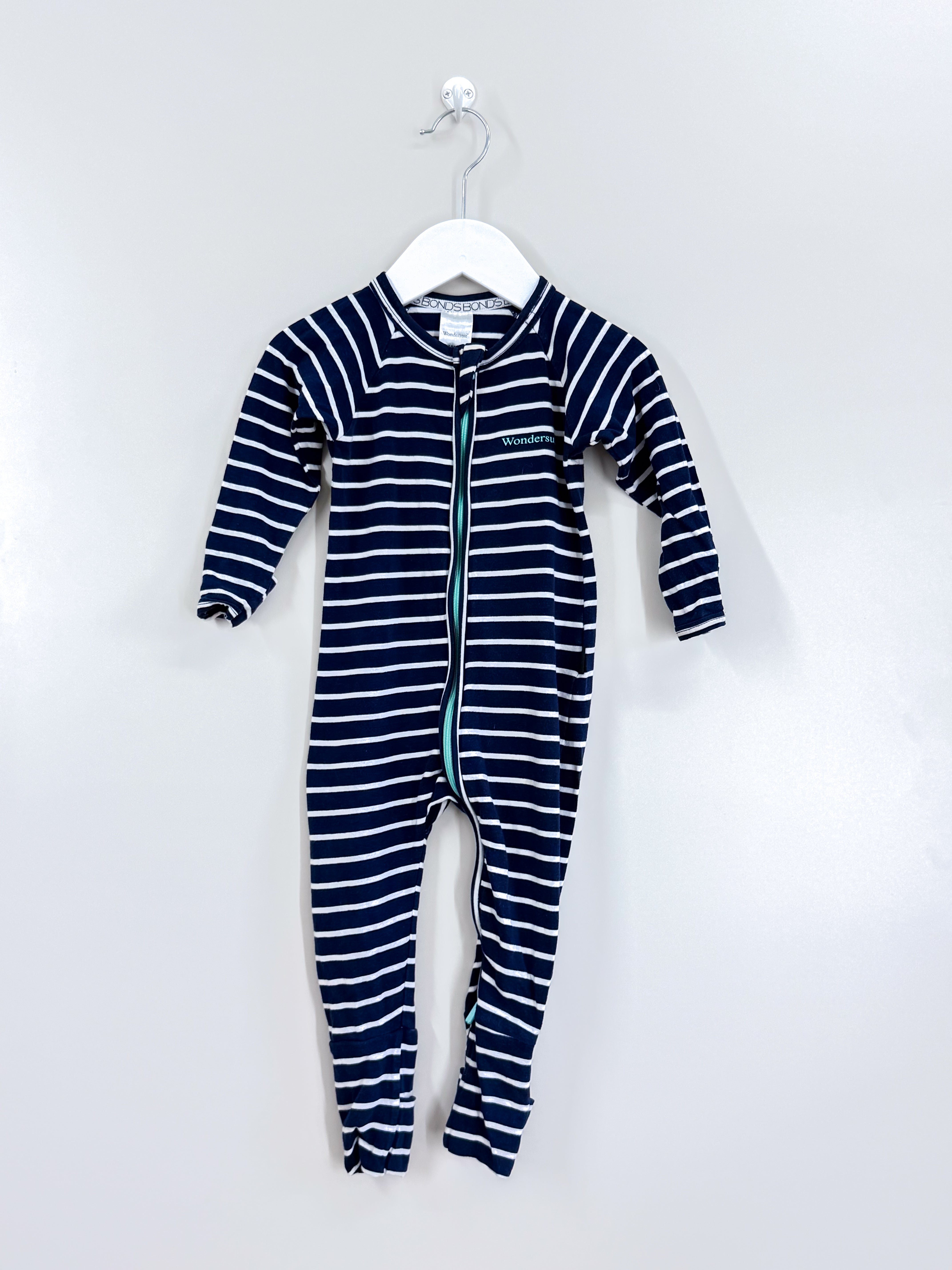 Bonds wondersuit - blue stripe (18-24m)