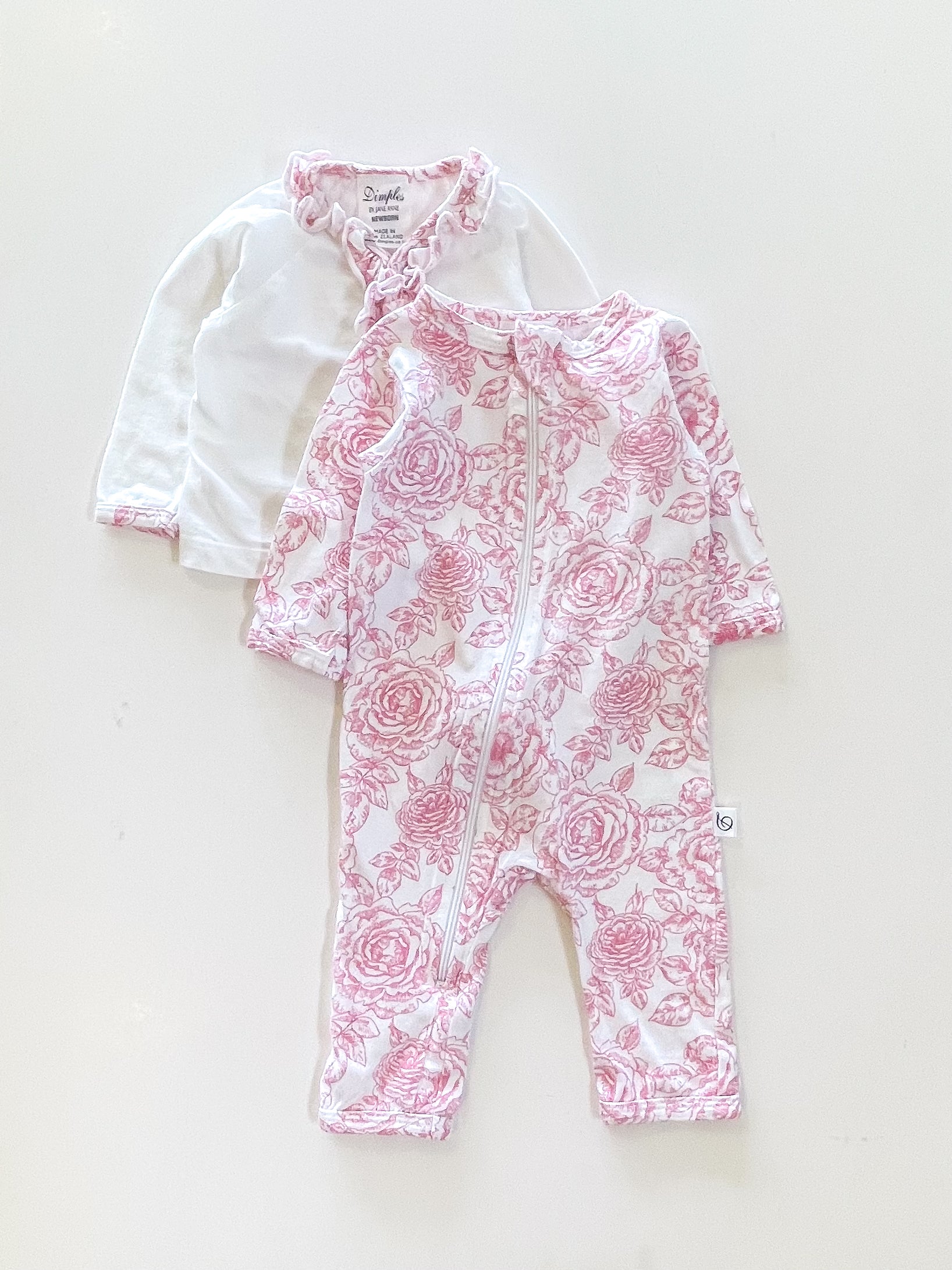 Dimples floral cardi & onesie set (nb-3m)