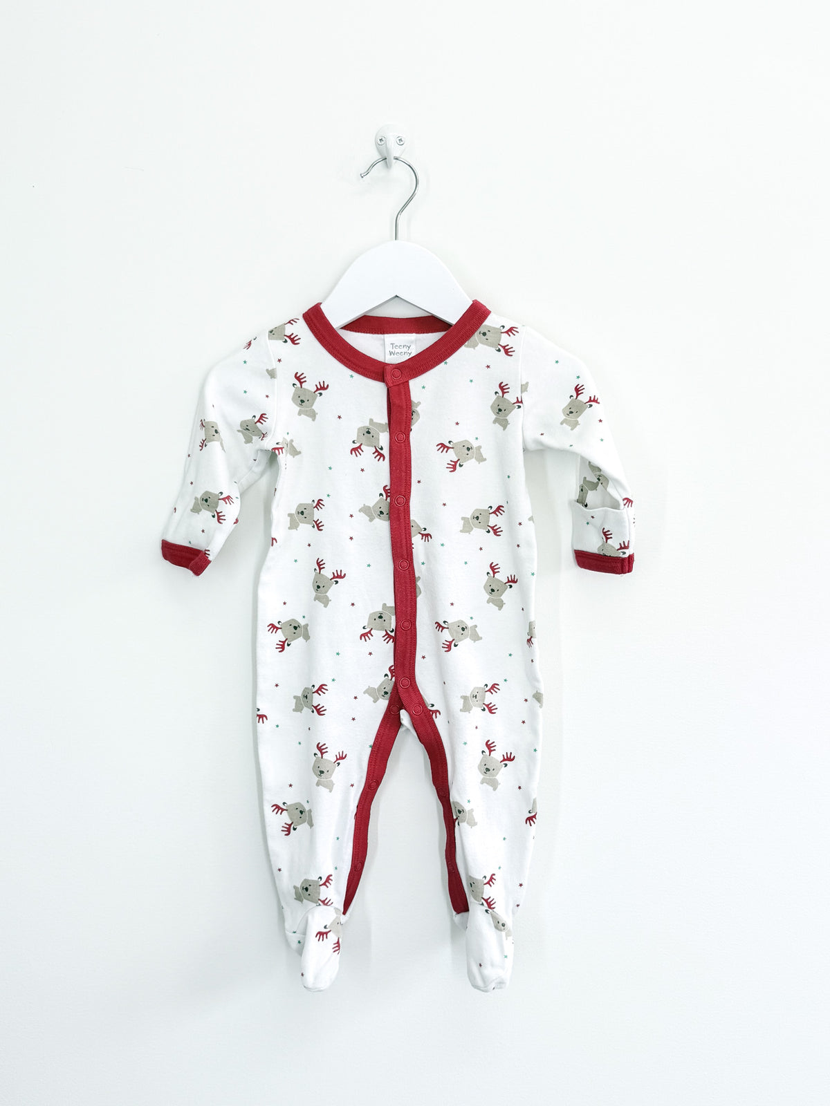 🎄 Teeny Weeny reindeer button onesie (3-6m)
