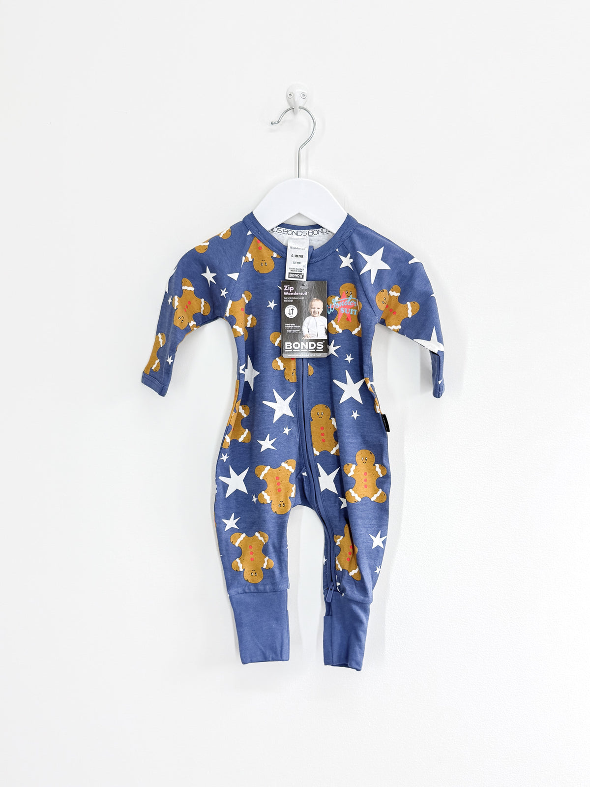 🎄 BNWT Bonds wondersuit - gingerbread men (0-3m)