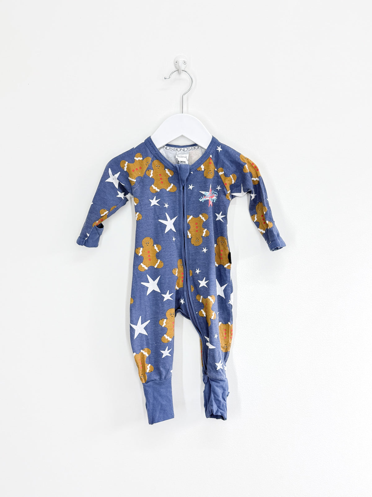 🎄 Bonds wondersuit - gingerbread men (0-3m)