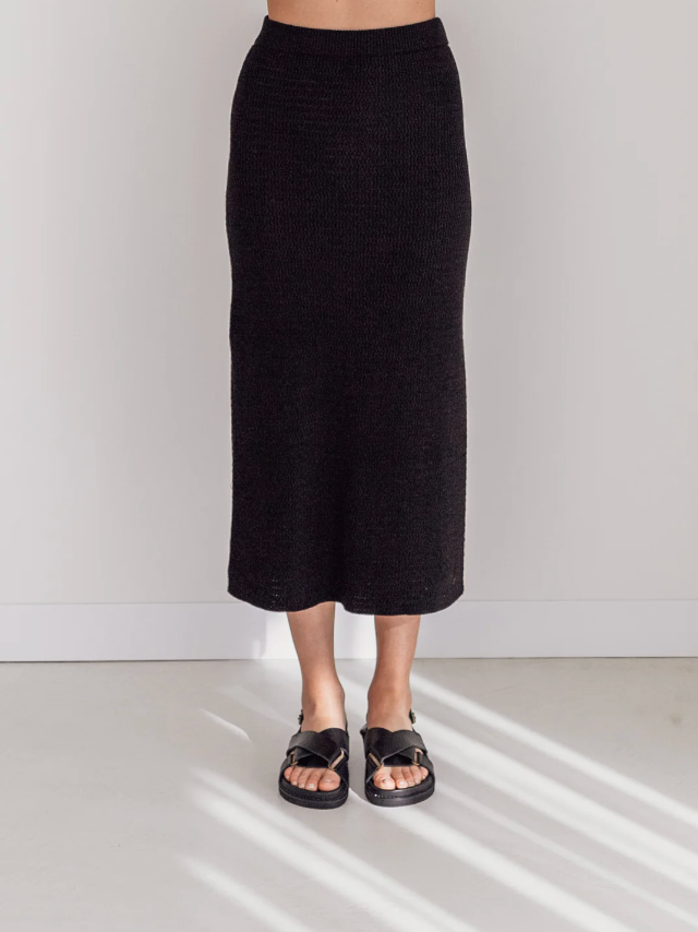 Ziggy Lou organic onyx knit skirt (12-14)
