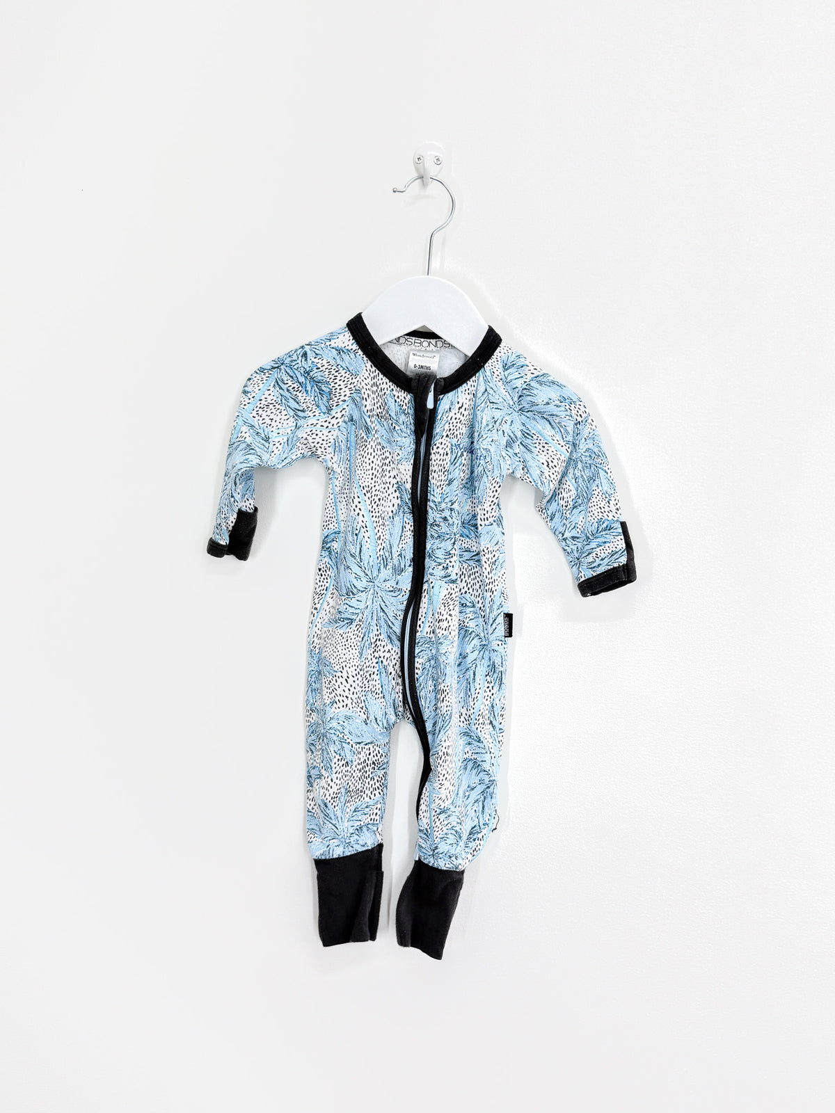 Bonds wondersuit - dotty blue palms (0-3m)