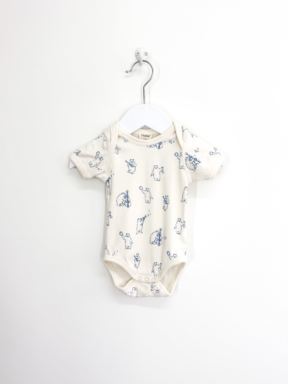 Nature Baby organic short sleeve bodysuit - bluegrass bears (3-6m)