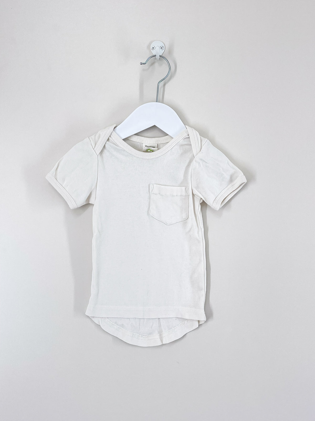 Nature Baby organic short sleeve pocket tee - white (1y)