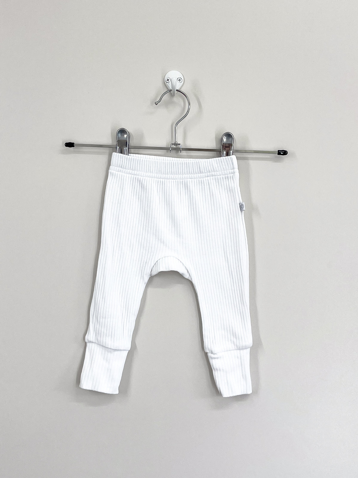 Teeny Weeny rib leggings - white (3-6m)
