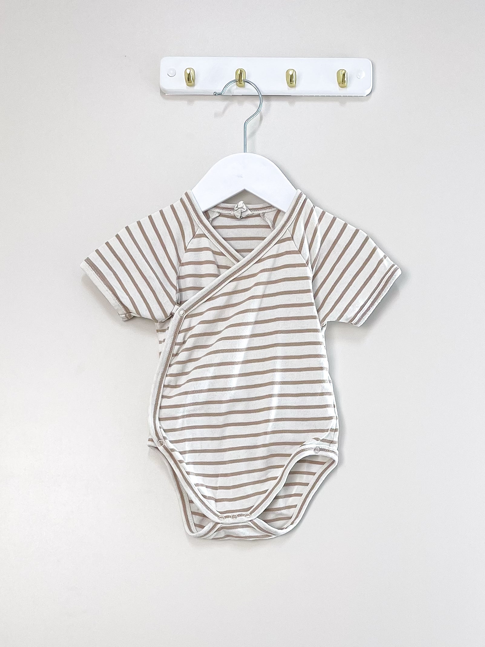 Nature Baby organic kimono bodysuit - stripe (3-6m)