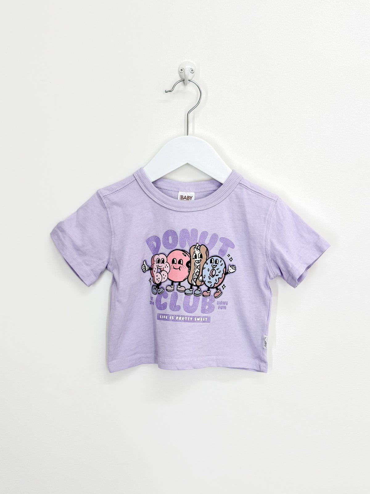 Cotton On Kids organic short sleeve donut club tee (0-3m)