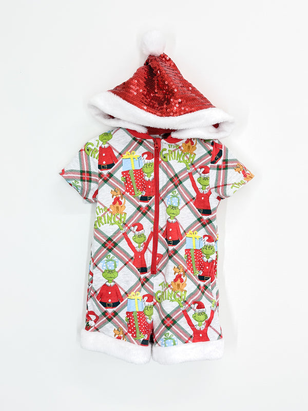 🎄 Peter Alexander x The Grinch xmas hooded romper (2y)