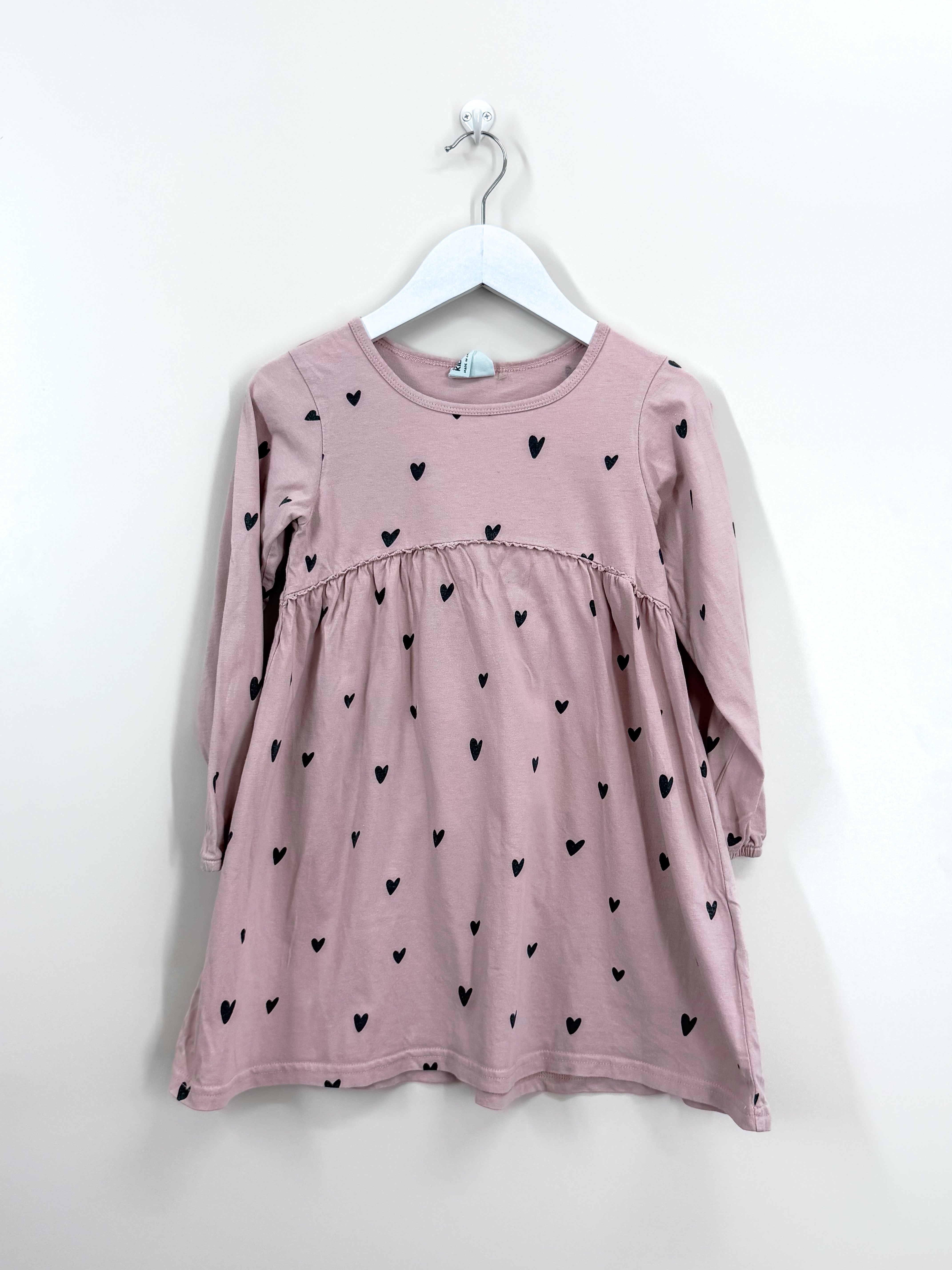 Cotton On Kids long sleeve hearts dress (5y)