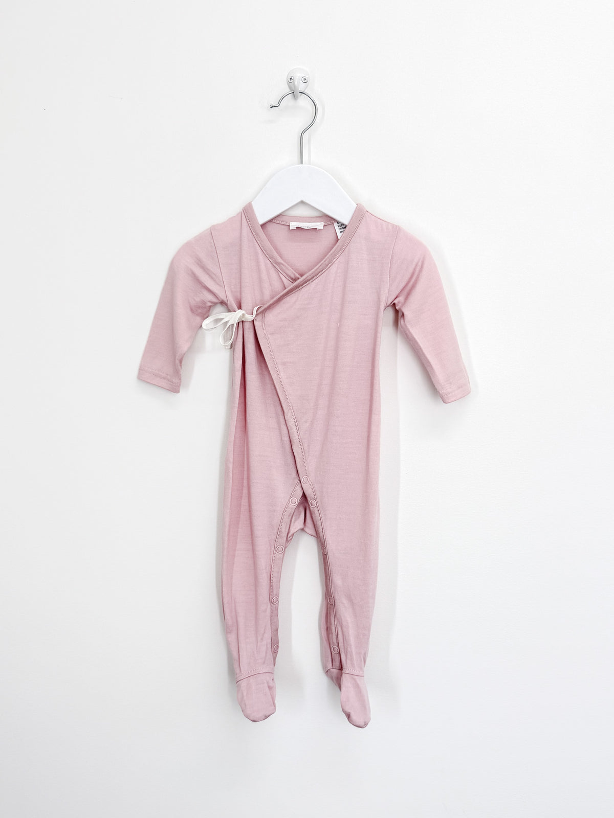 Merino Kids merino wrap onepiece - cloud pink (0-3m)