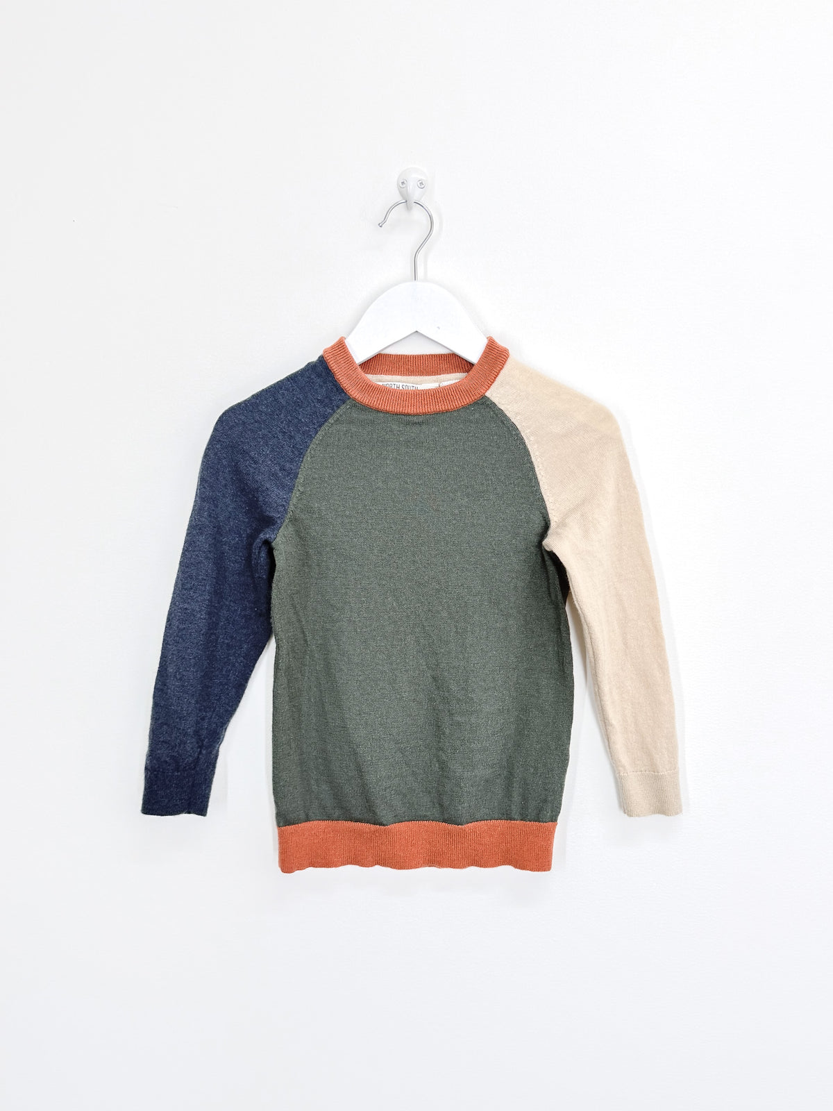 North South Merino merino pullover - colour block (5y)