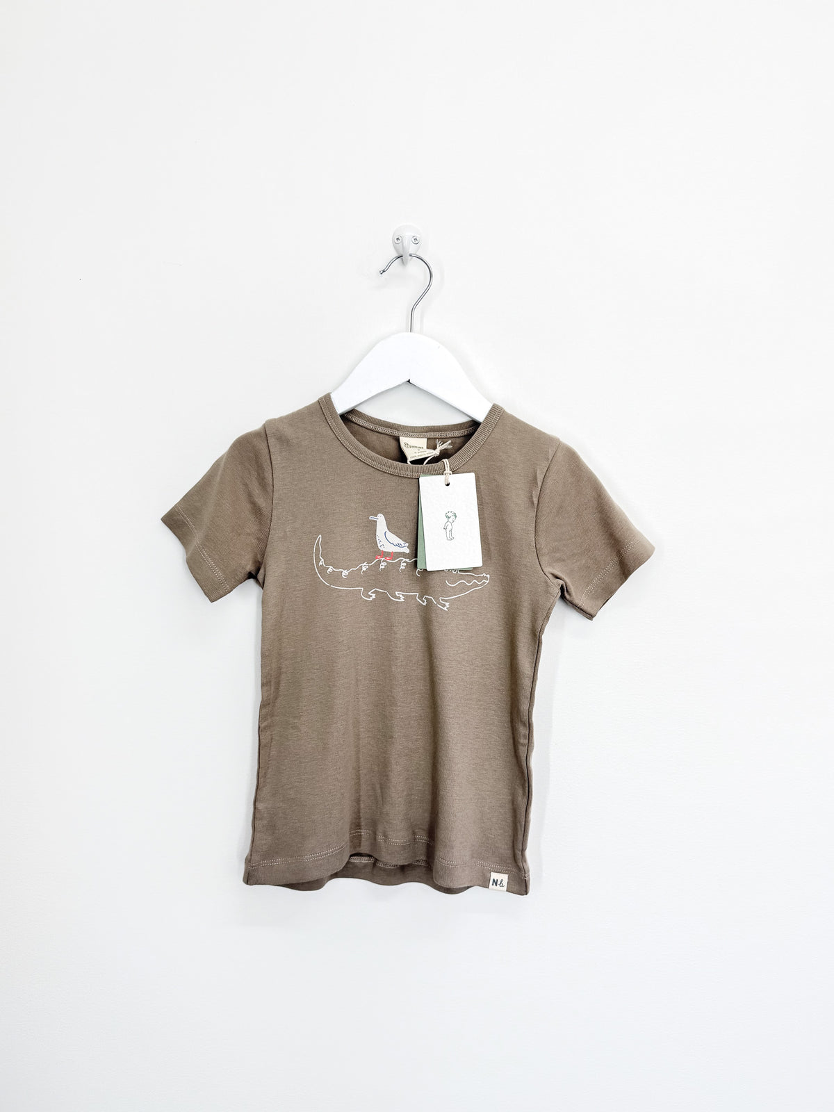 BNWT Nature Baby organic river tee - curious crocodile (3y)