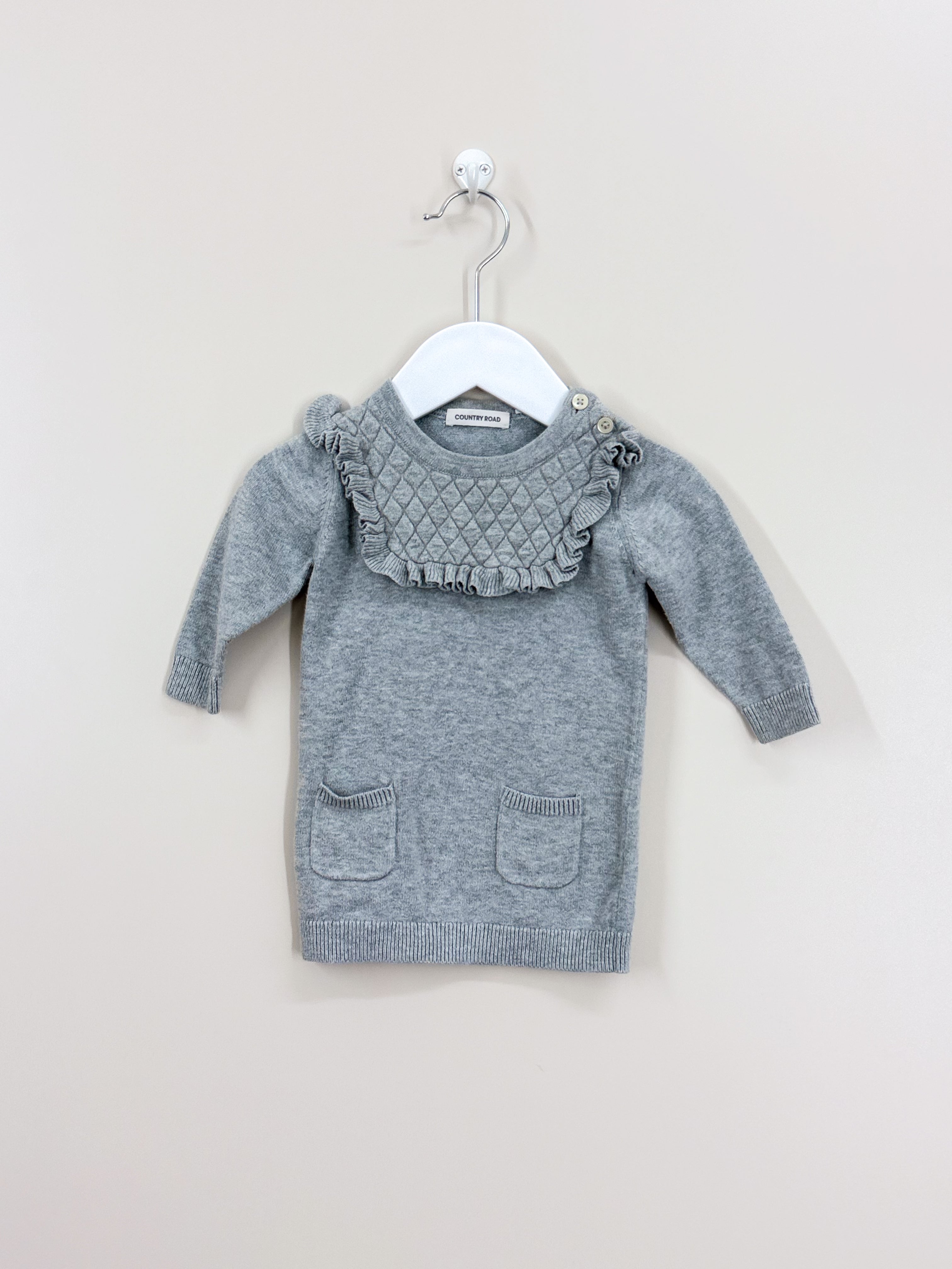 Country Road frill knit dress (0-3m)