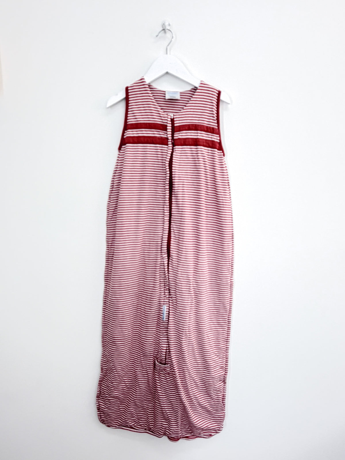 Woolbabe merino cotton 3 seasons sleeping bag - red stripe (2-4y)