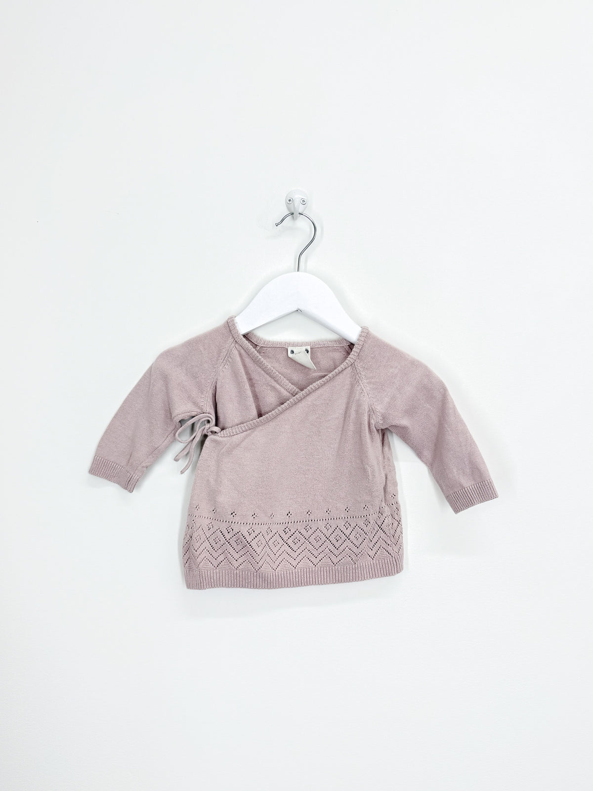 Little Bundle long sleee knit kimono wrap top (3-6m)