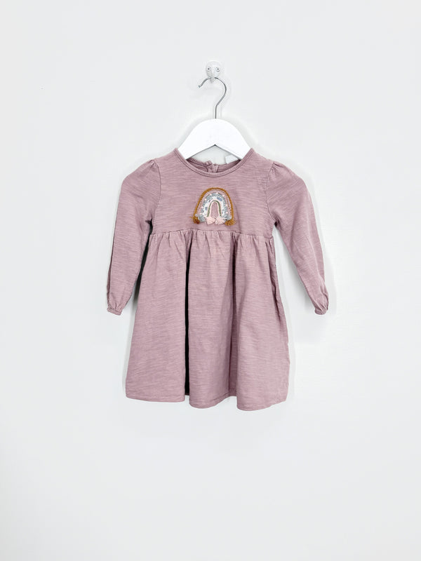 Next long sleeve boho rainbow dress (9-12m)