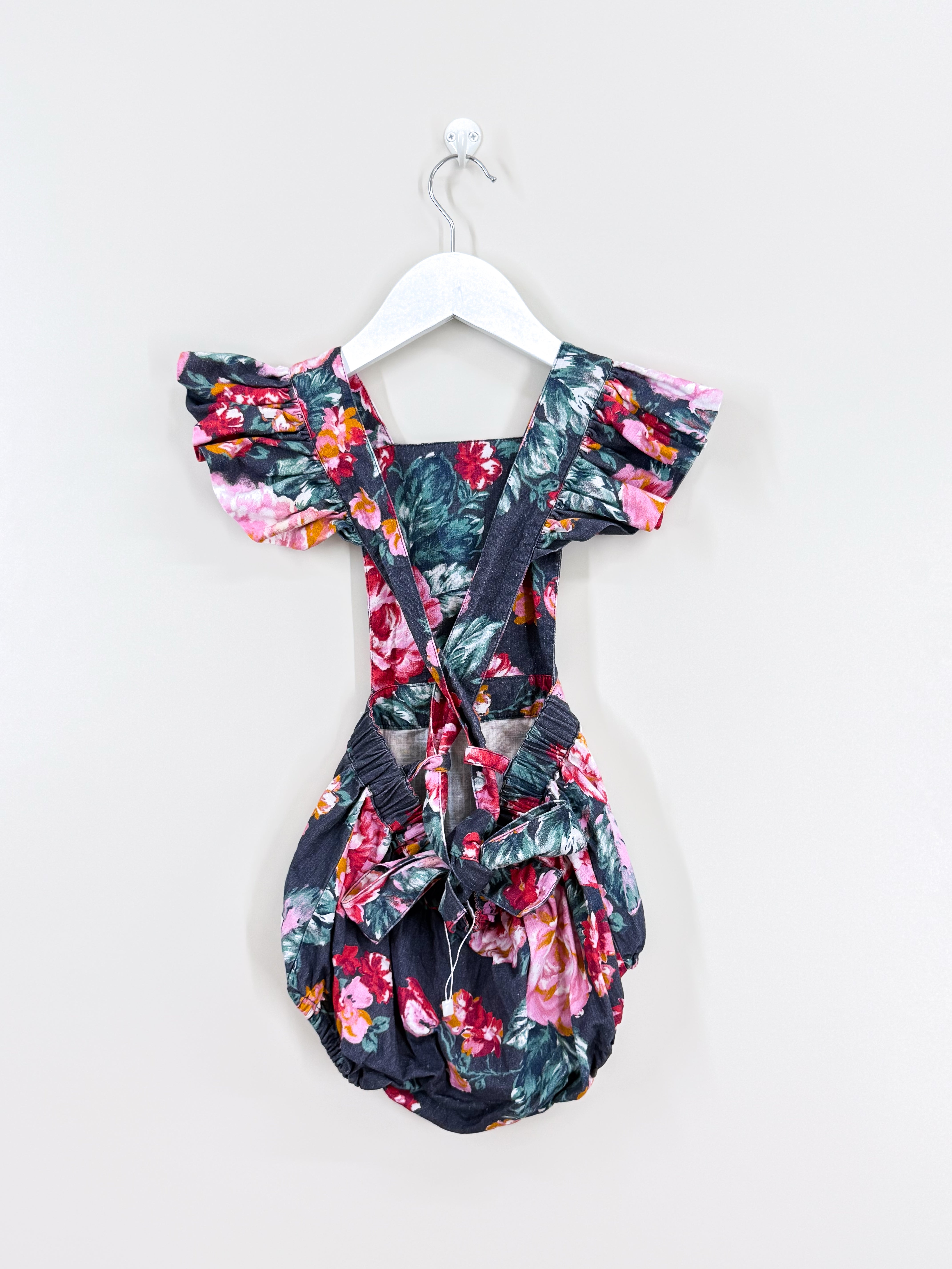 Dukes + Duchesses linen blend floral frill playsuit (3y)