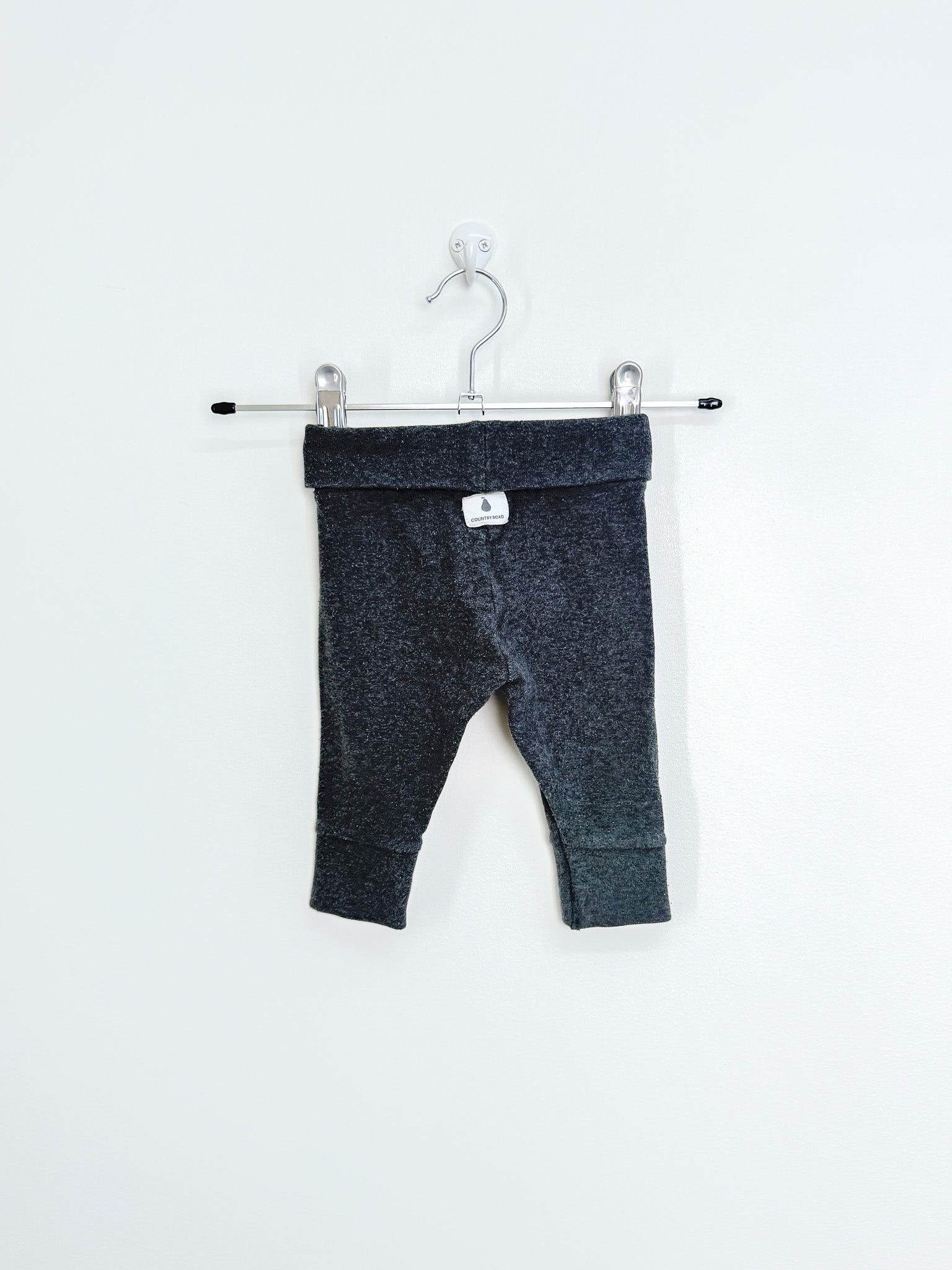Country Road fold over leggings - charcoal (3-6m)
