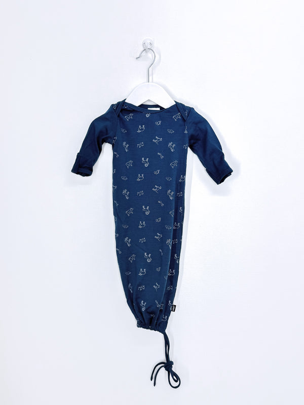 Little Flock Of Horrors merino newcomer gown (0-3m)