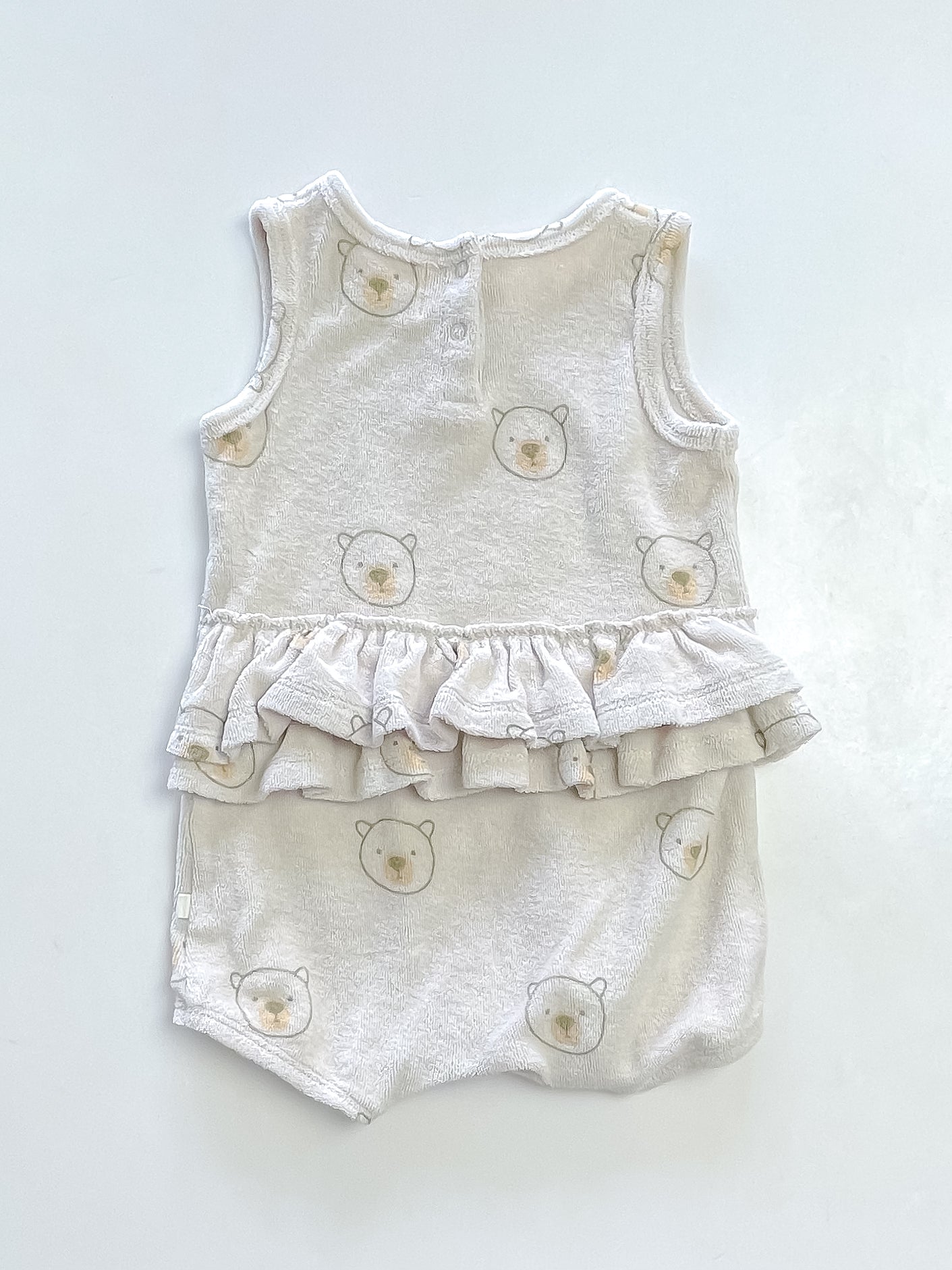 Wilson & Frenchy terry ruffle romper (6-12m)