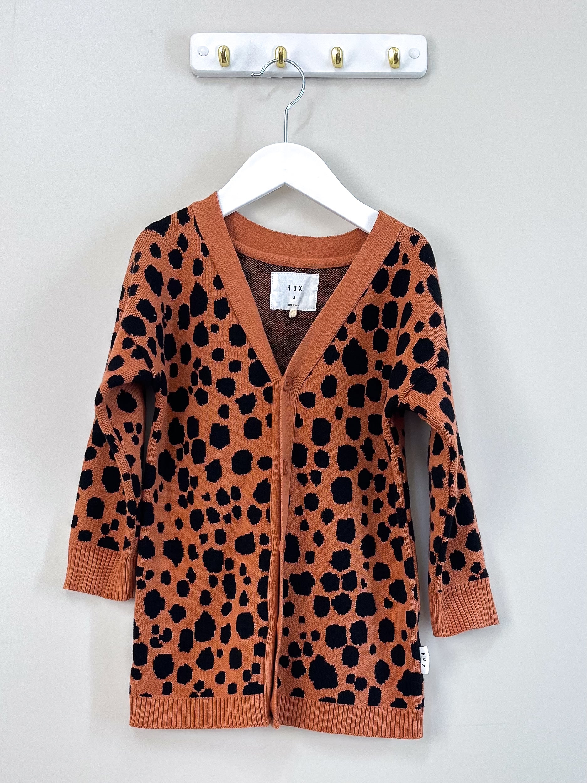 Hux organic ocelot knit cardigan (4y)