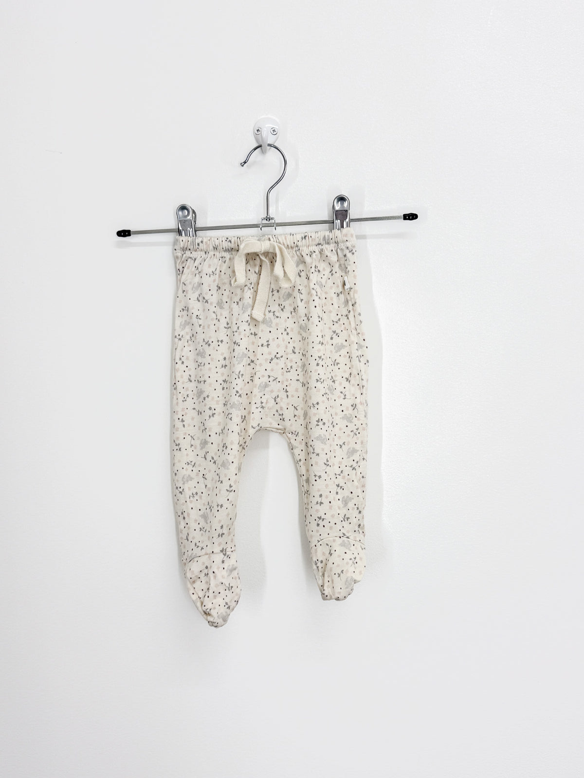 Nature Baby merino footed drawstring pants (0-3m)