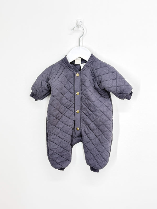 Nature Baby organic quilted juno romper - mulberry (0-3m)