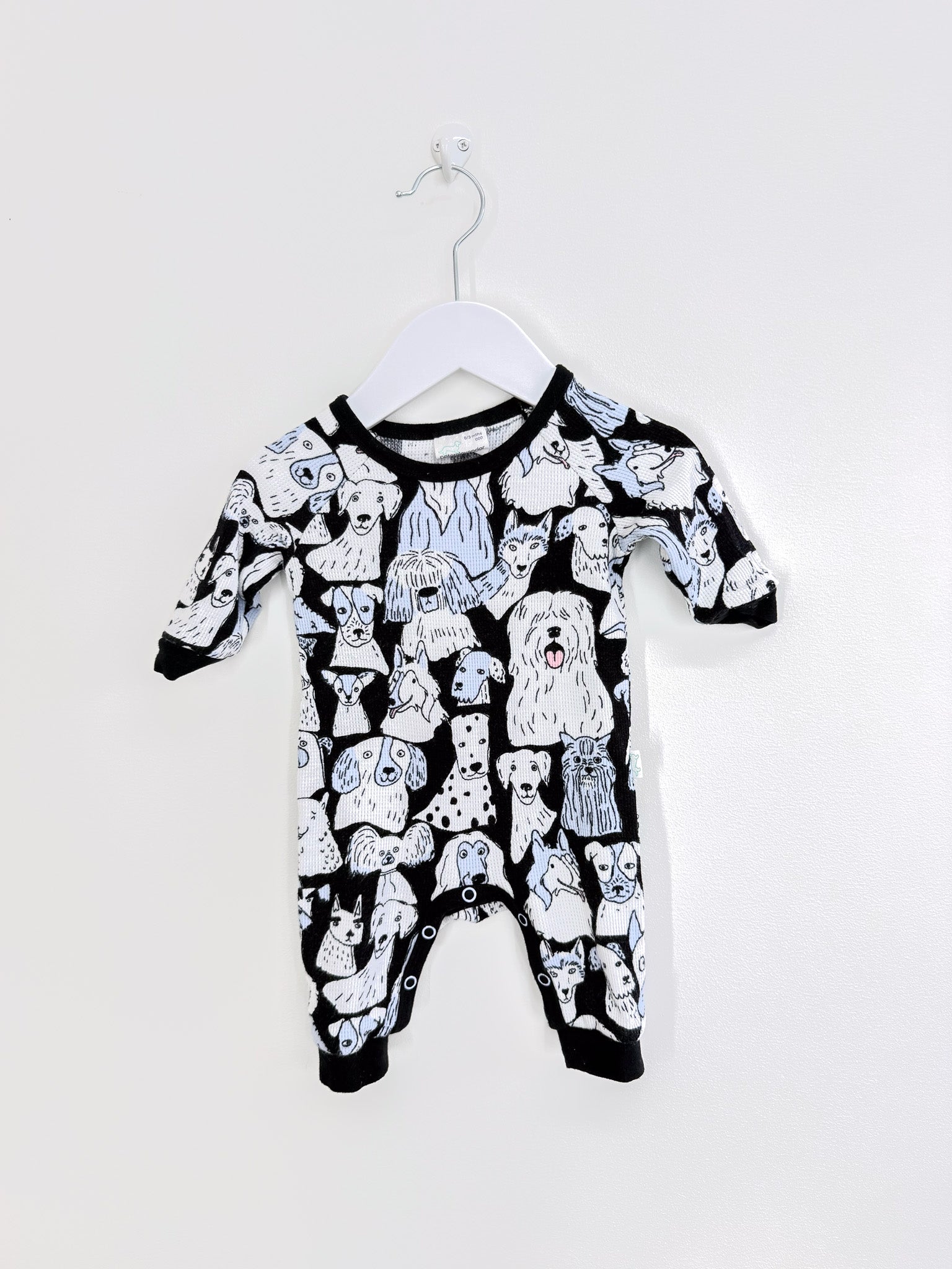 Peter Alexander waffle onesie - dogs (0-3m)
