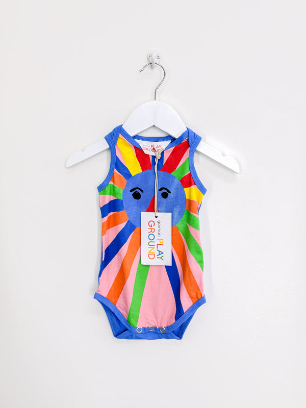 BNWT Gorman organic happy sun face bodysuit (3-6m)