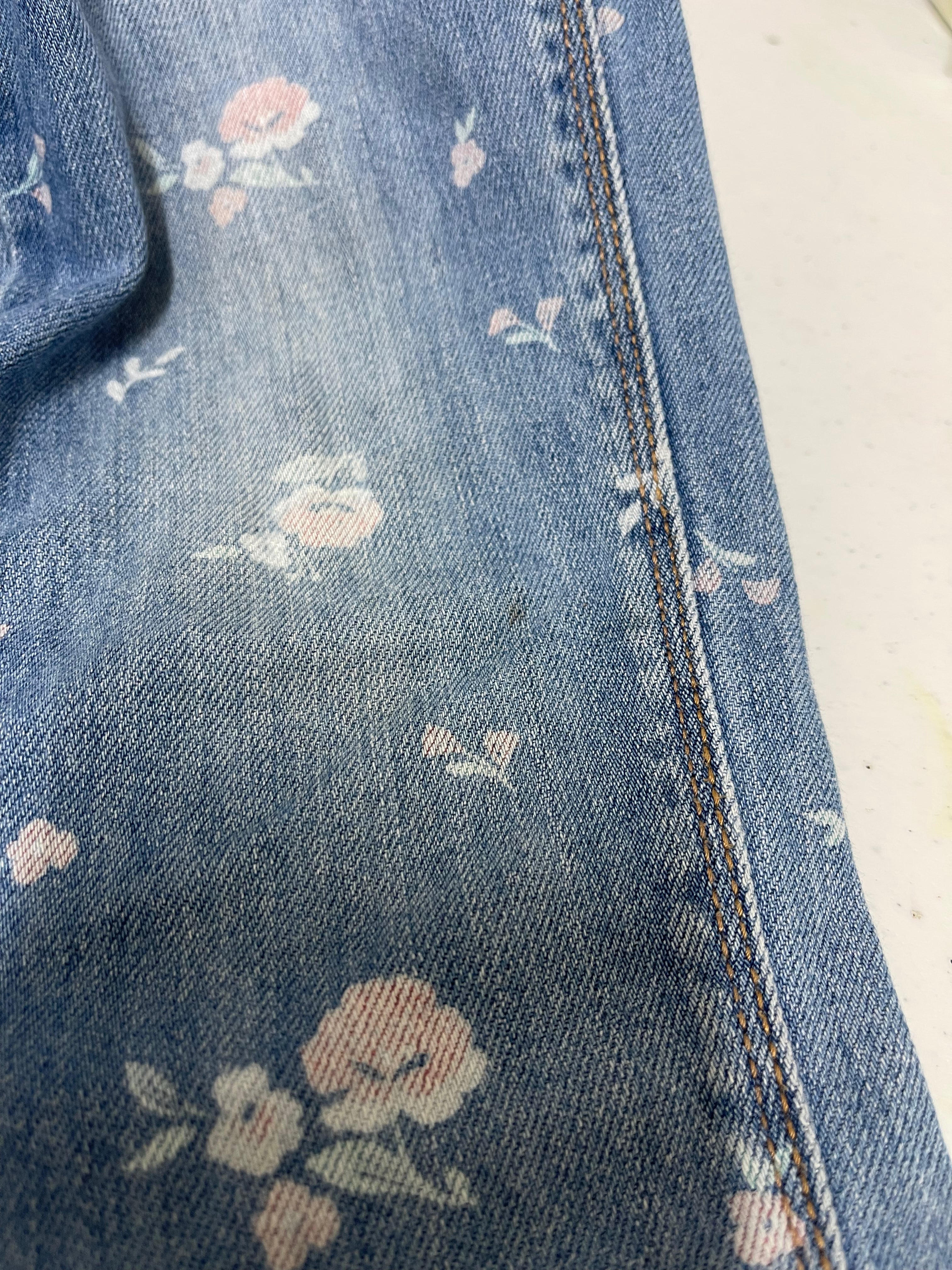 OshKosh floral denim overalls (5y)