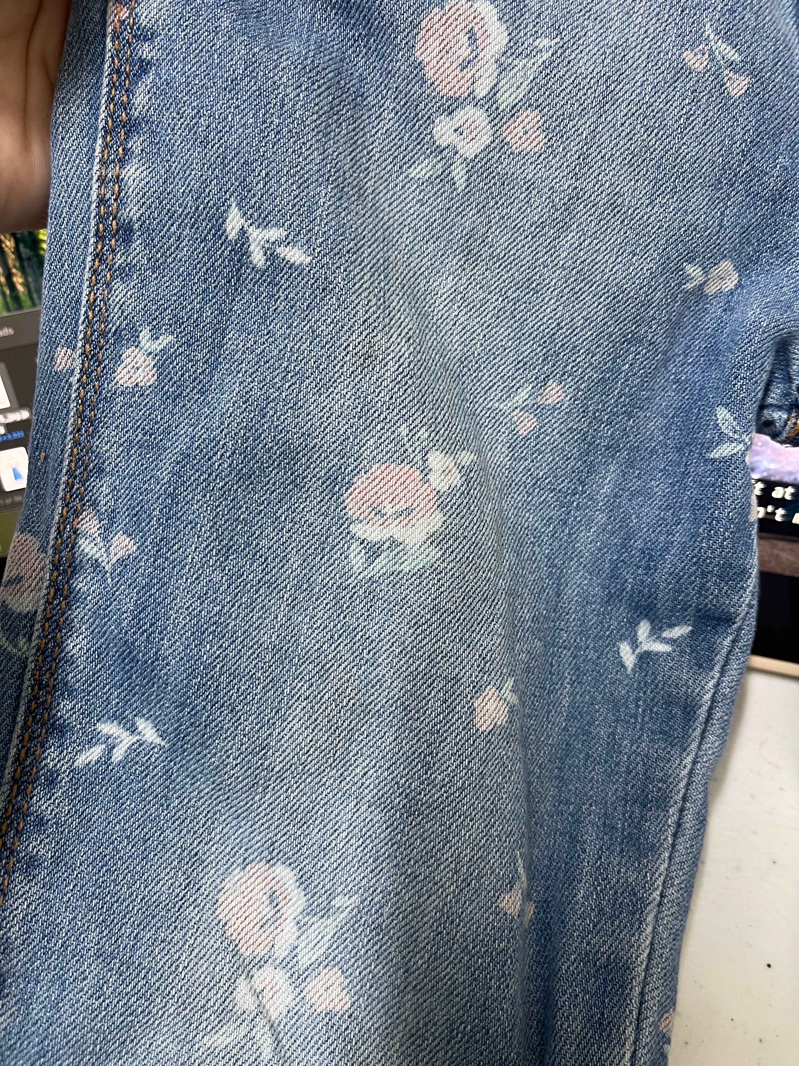 OshKosh floral denim overalls (5y)
