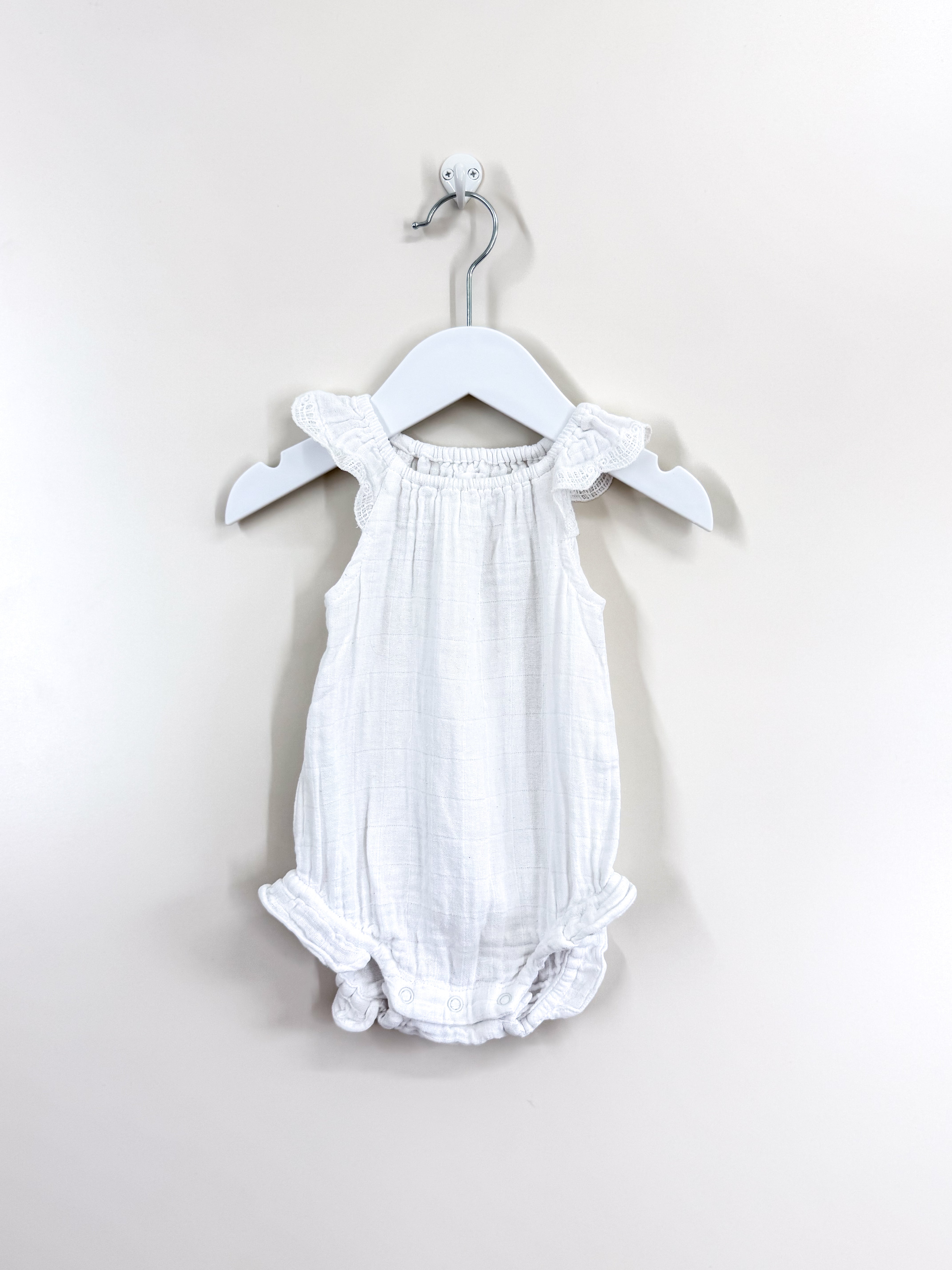 Jamie Kay OG organic muslin lace playsuit (6-12m)