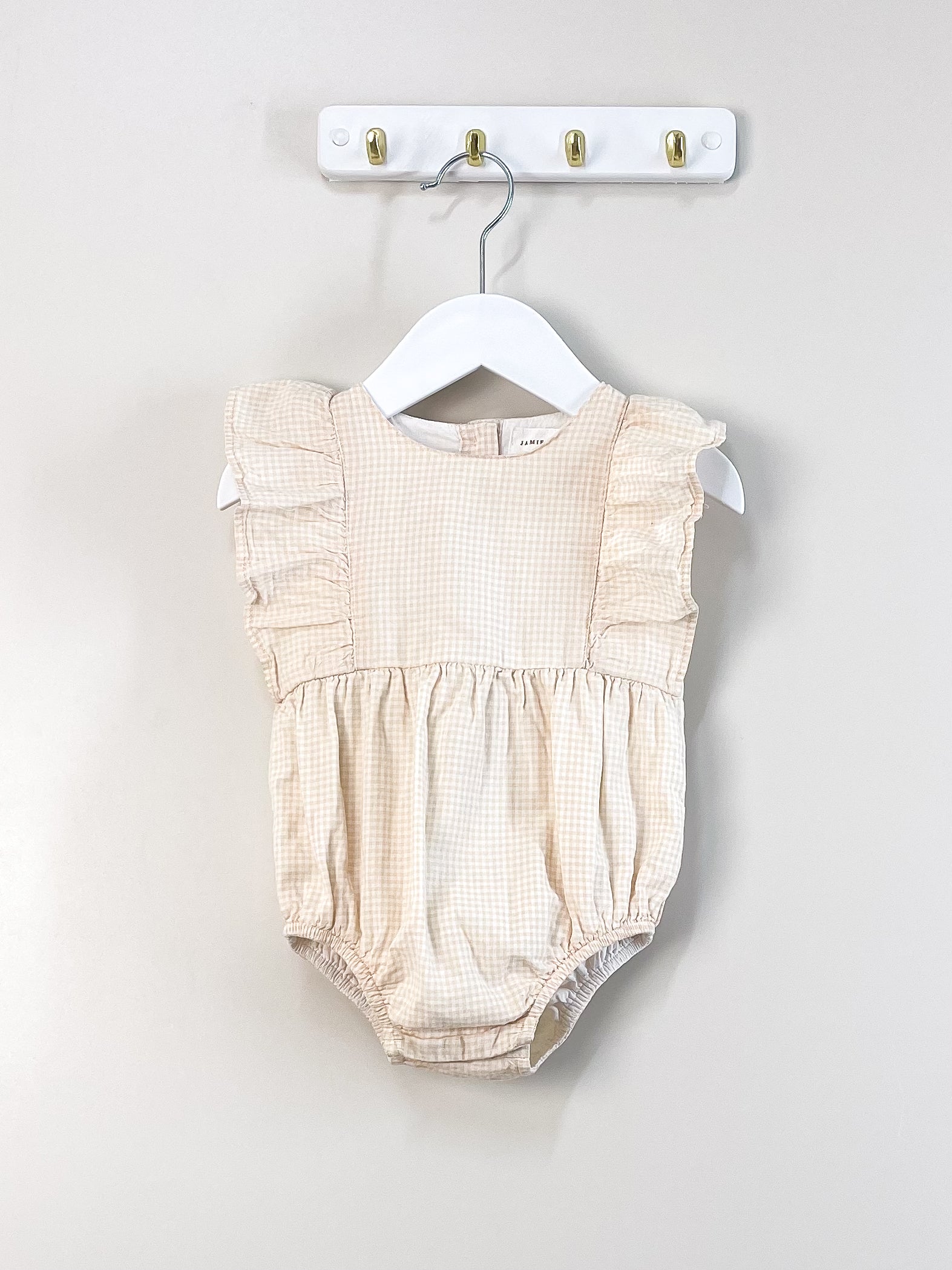 Jamie Kay organic luna playsuit - gingham (1y)