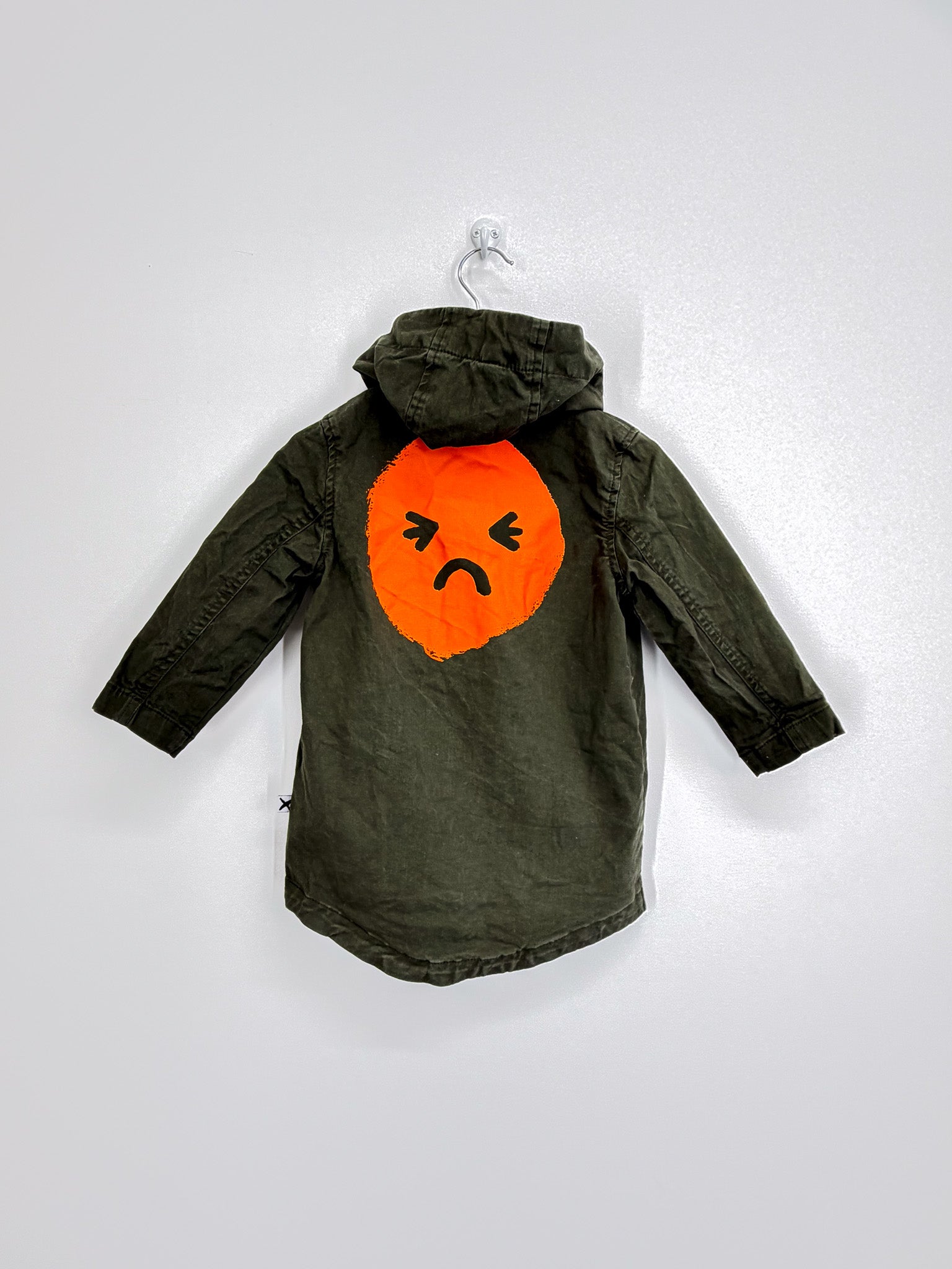 Minti khaki longline hooded jacket (2y)