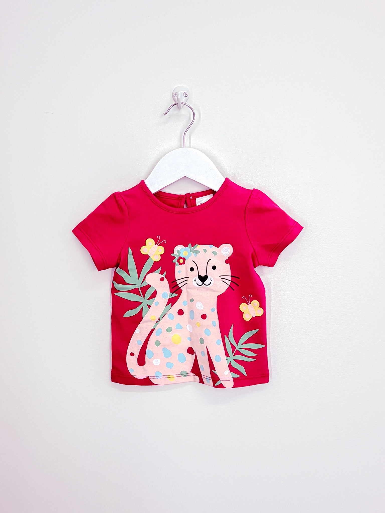 Teeny Weeny hot pink cheetah tee (6-12m)