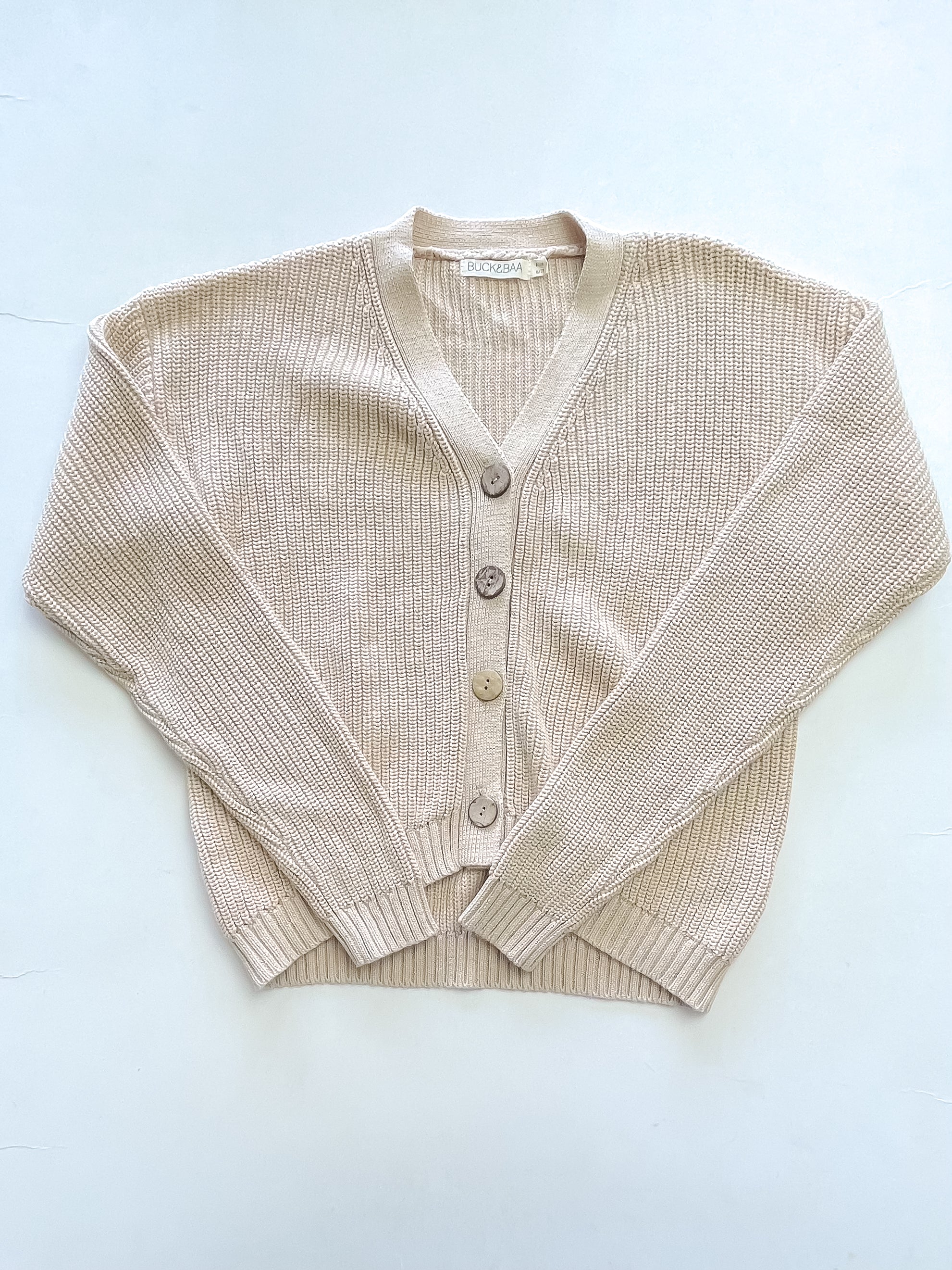 BNWOT Buck & Baa organic chunky knit cardigan (6-7y)