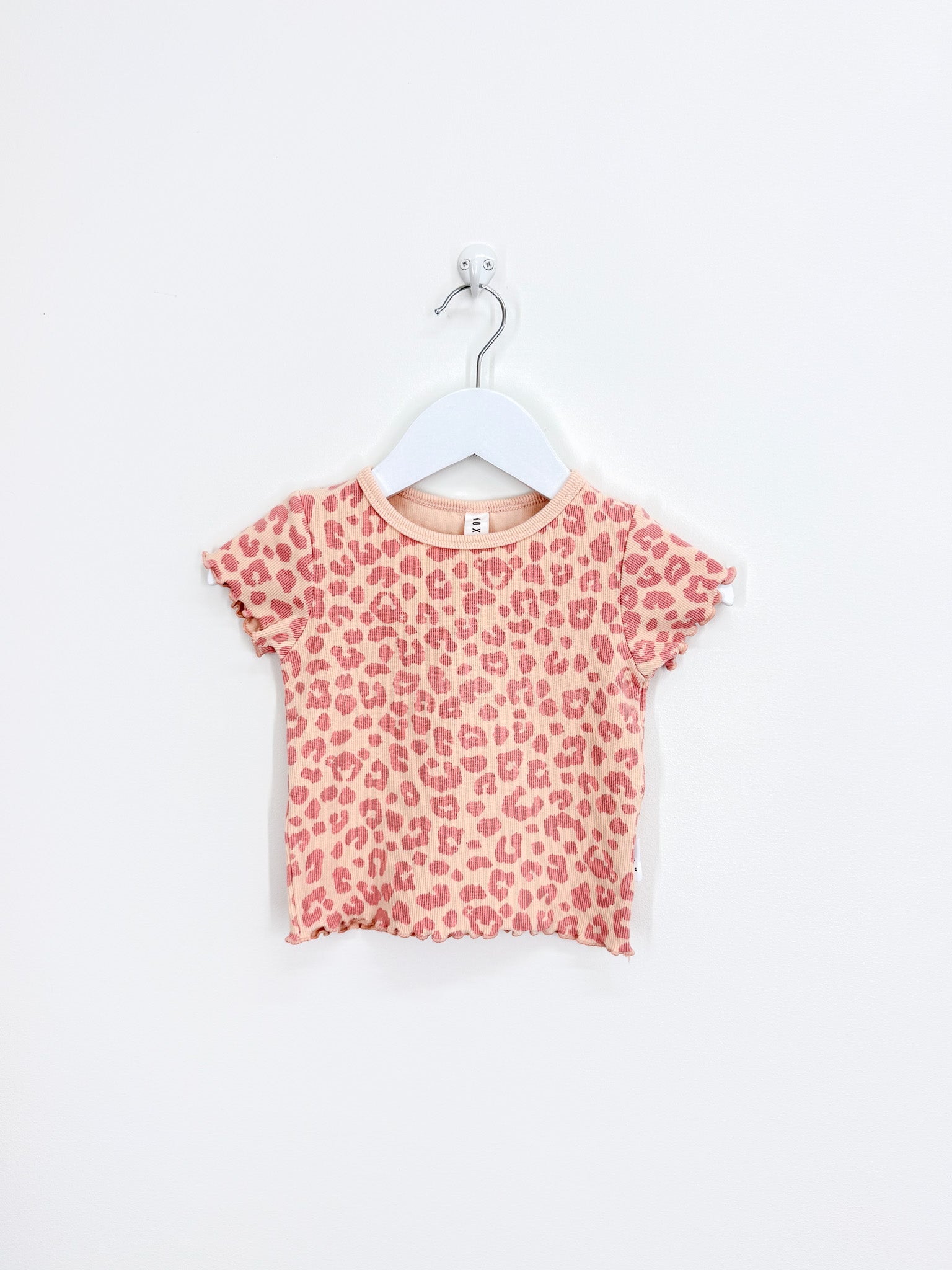 Hux peach lettuce edge tee (4y)