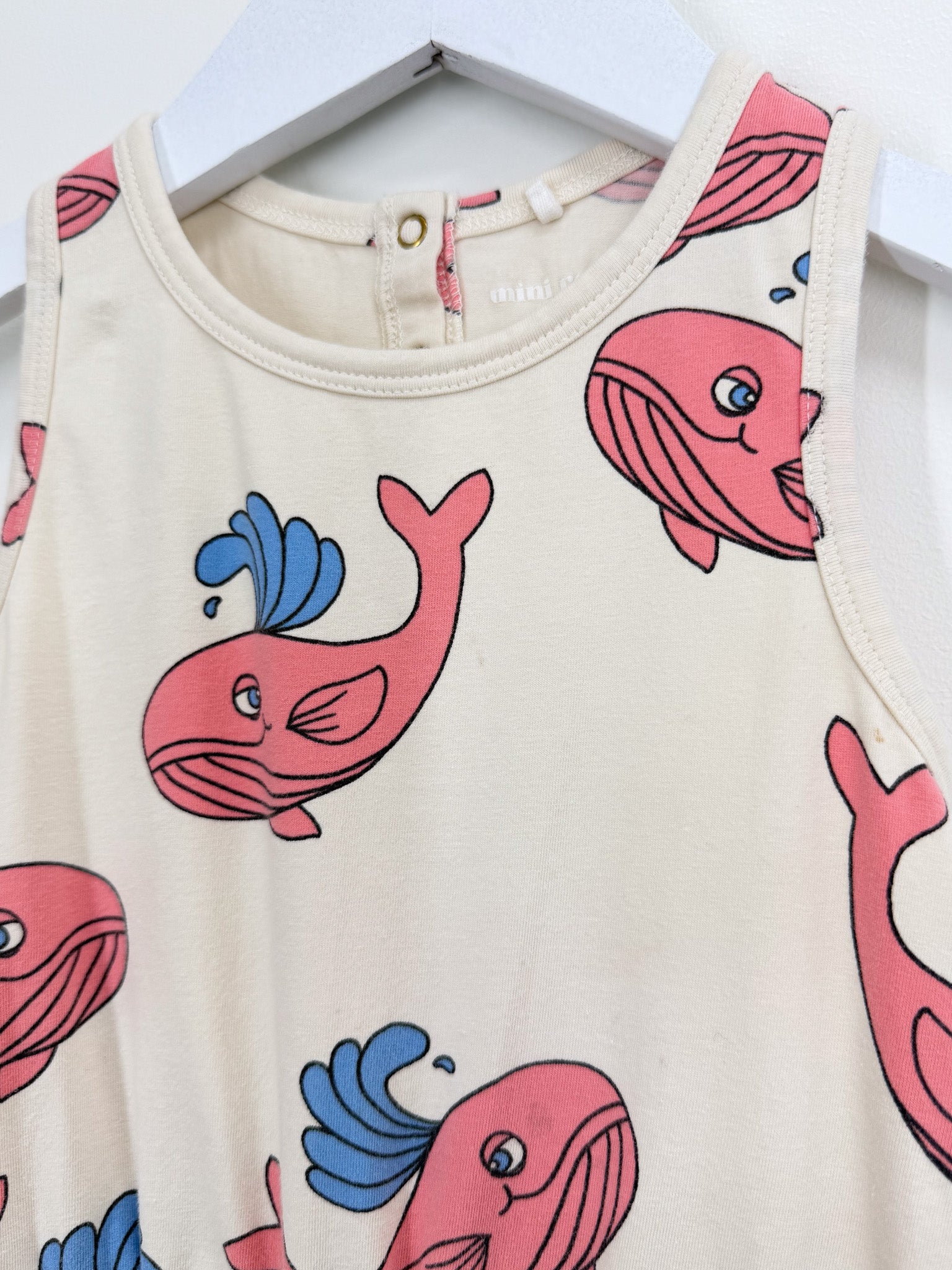 Mini Rodini organic whale playsuit (2-3y)